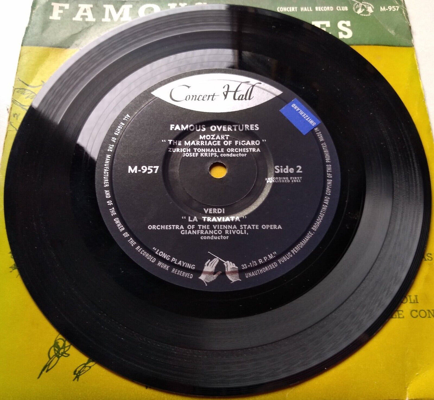 Verdi/Bizet/Mozart/Rossini - Famous Overtures (1961) 7" vinyl EP VG/VG