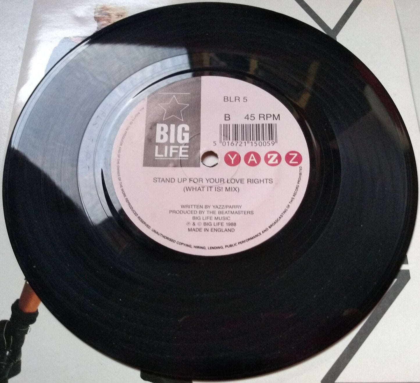 Yazz - Stand Up For Your Love Rights (Big Life 1988) 7" vinyl single VG/VG