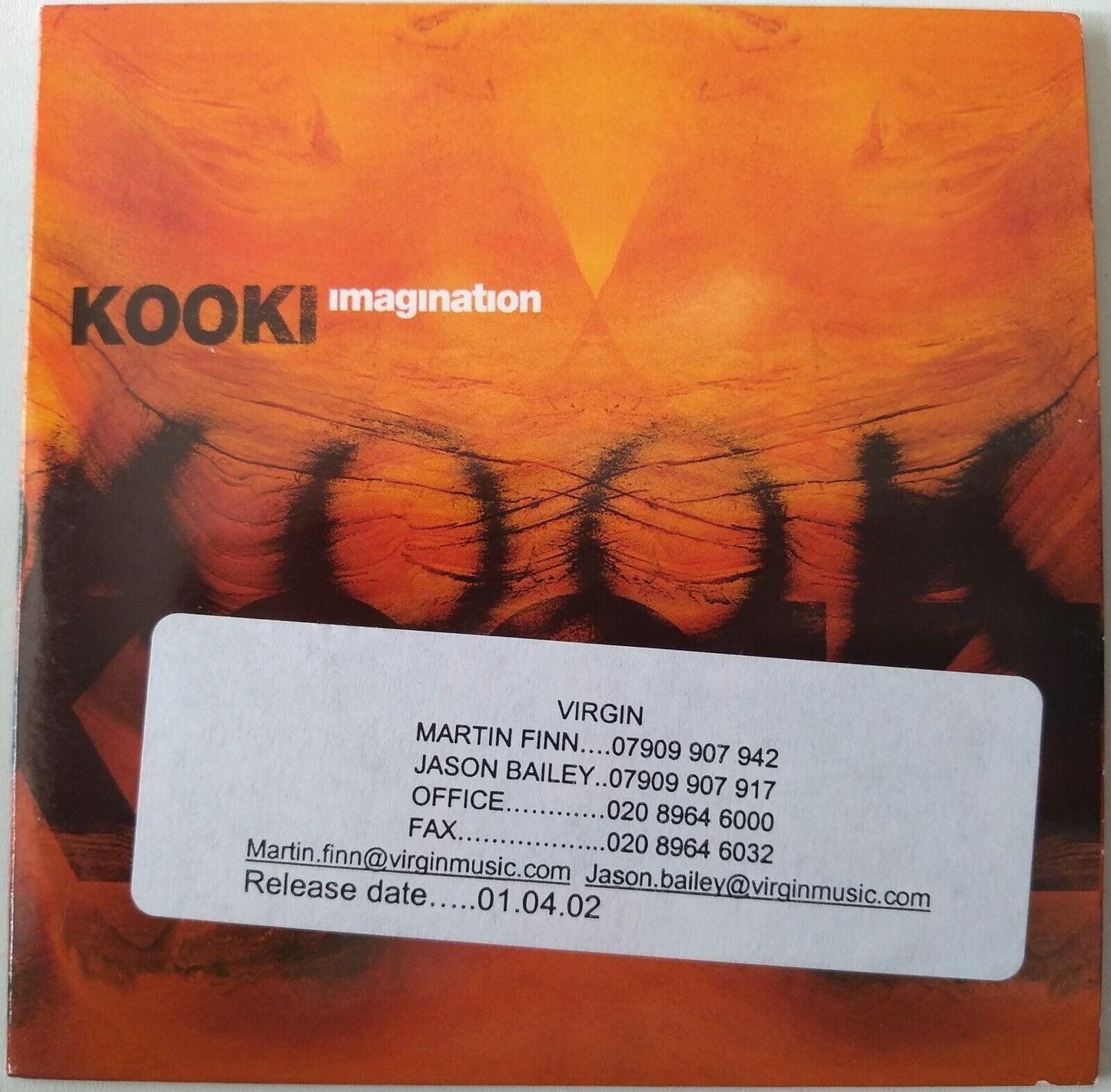 Kooki - Imagination (2002) DJ CD single promo