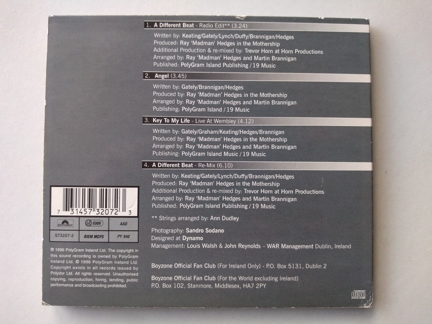 Boyzone – A Different Beat (1996) CD single