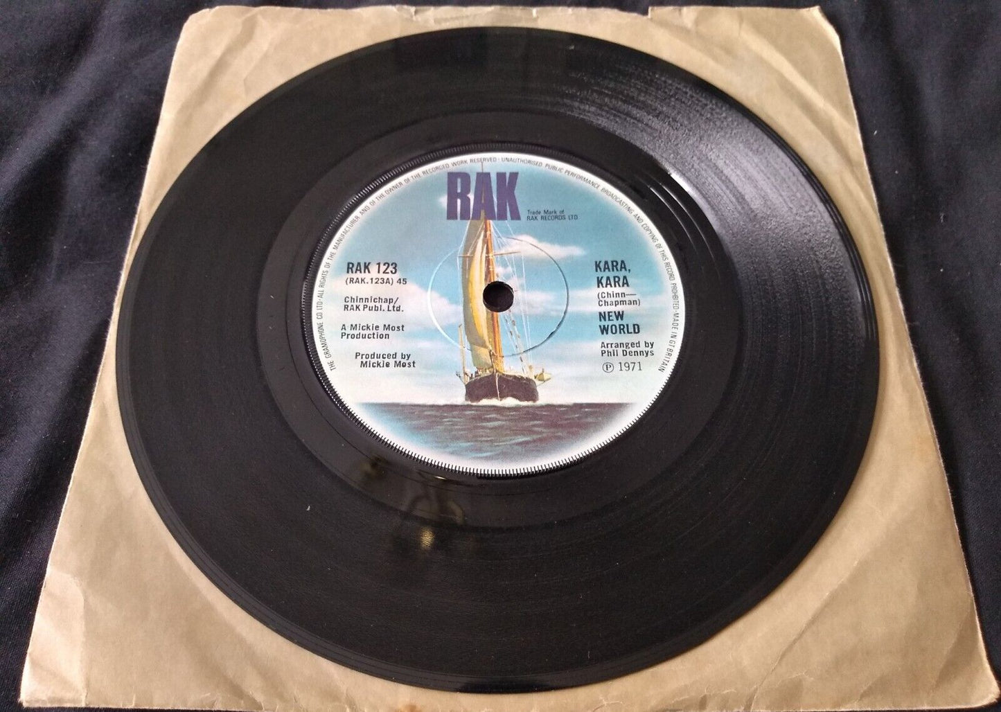 New World - Kara Kara/Lord Of The Dance (RAK 1971) 7” vinyl single VG/-