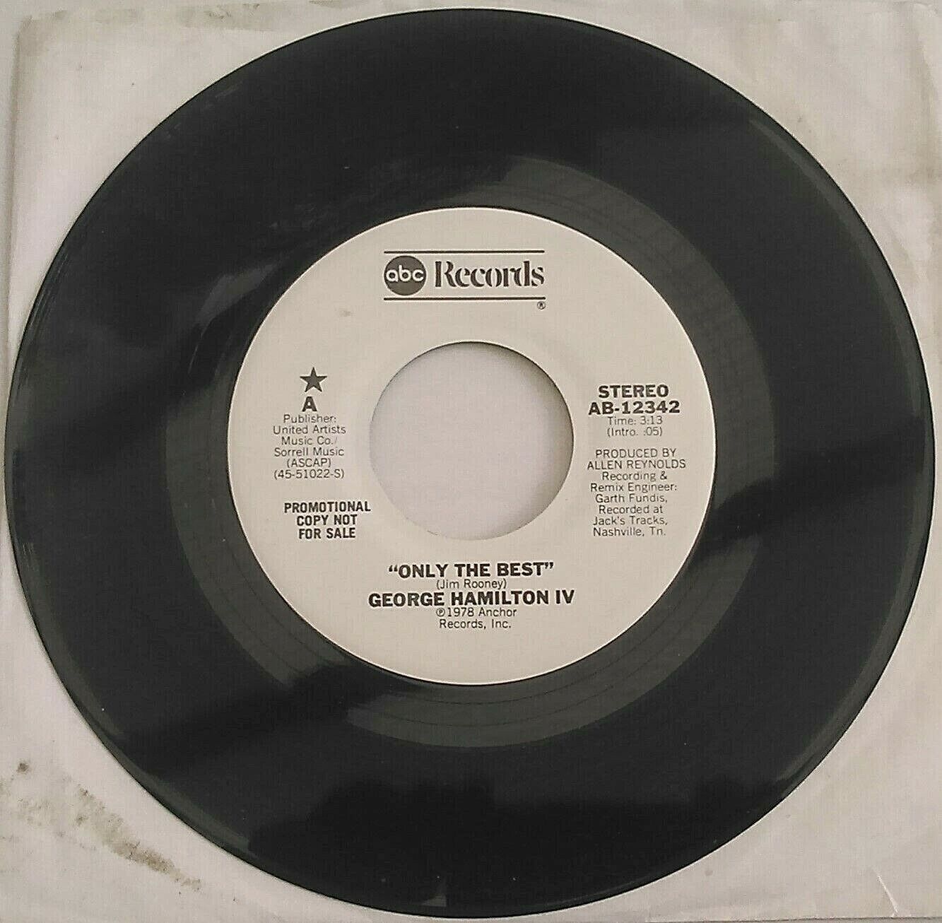 George Hamilton IV - Only The Best (ABC, 1978) 7" vinyl single VG/- US promo