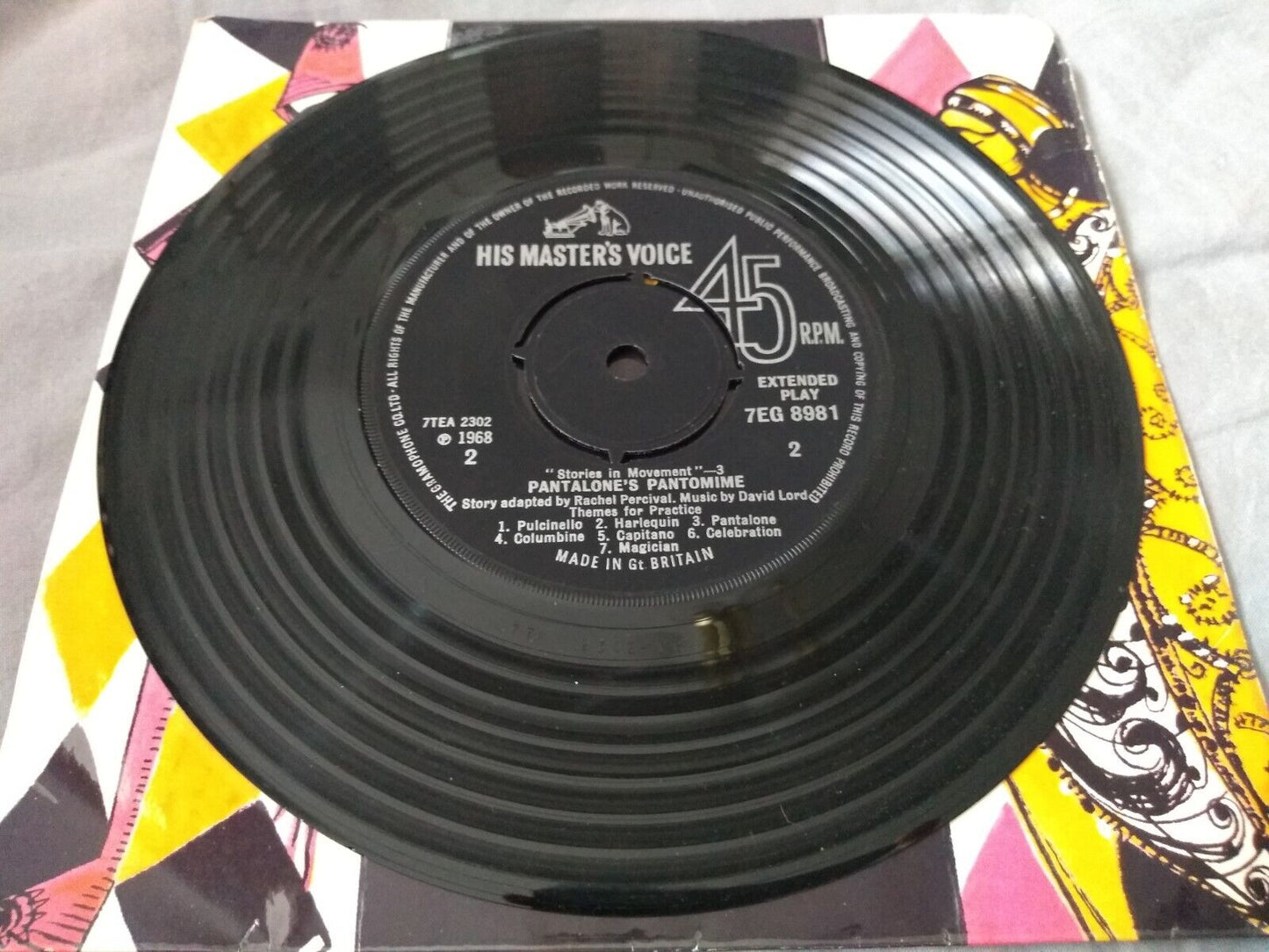 David Lord – Stories In Movement 3 - Pantalone's Pantomime 7" vinyl EP VG/VG