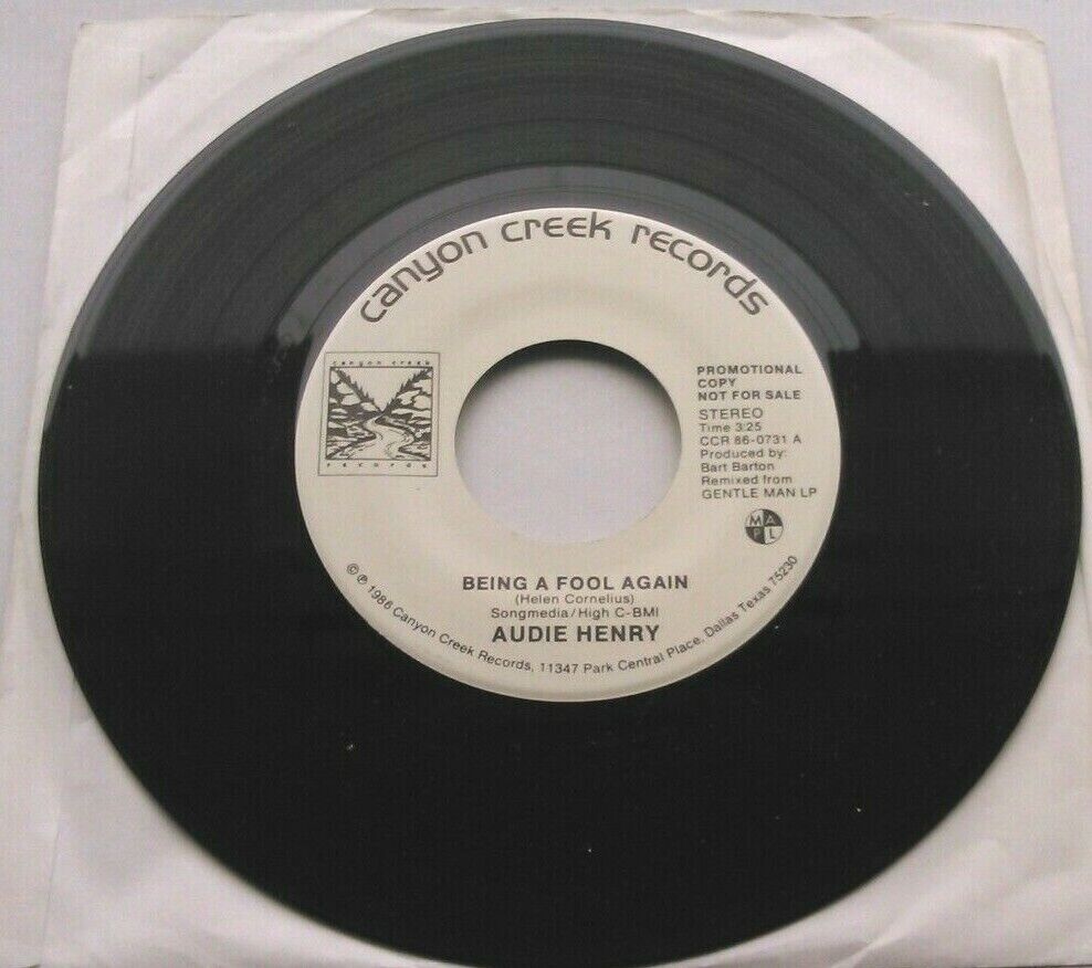 Audie Henry - Being A Fool Again (Canyon Creek, 1986) 7" vinyl single VG/VG