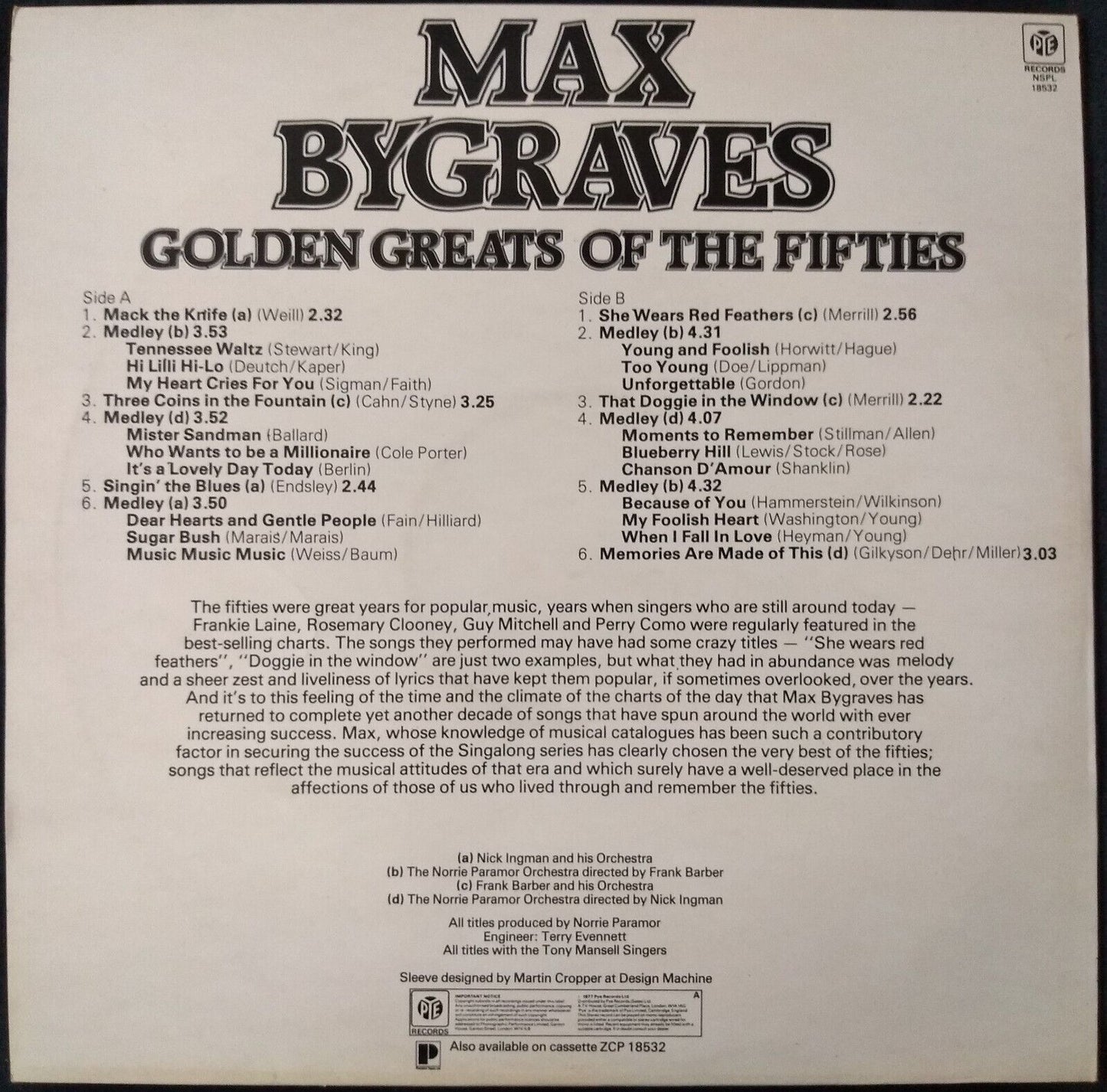 Max Bygraves – Max-A-Million - Golden Greats Of The Fifties (1977) 12" LP VG