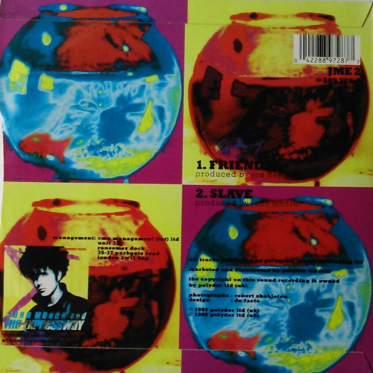 John Moore & The Expressway – Friends (Polydor, 1989) 7" vinyl P/S single VG/VG