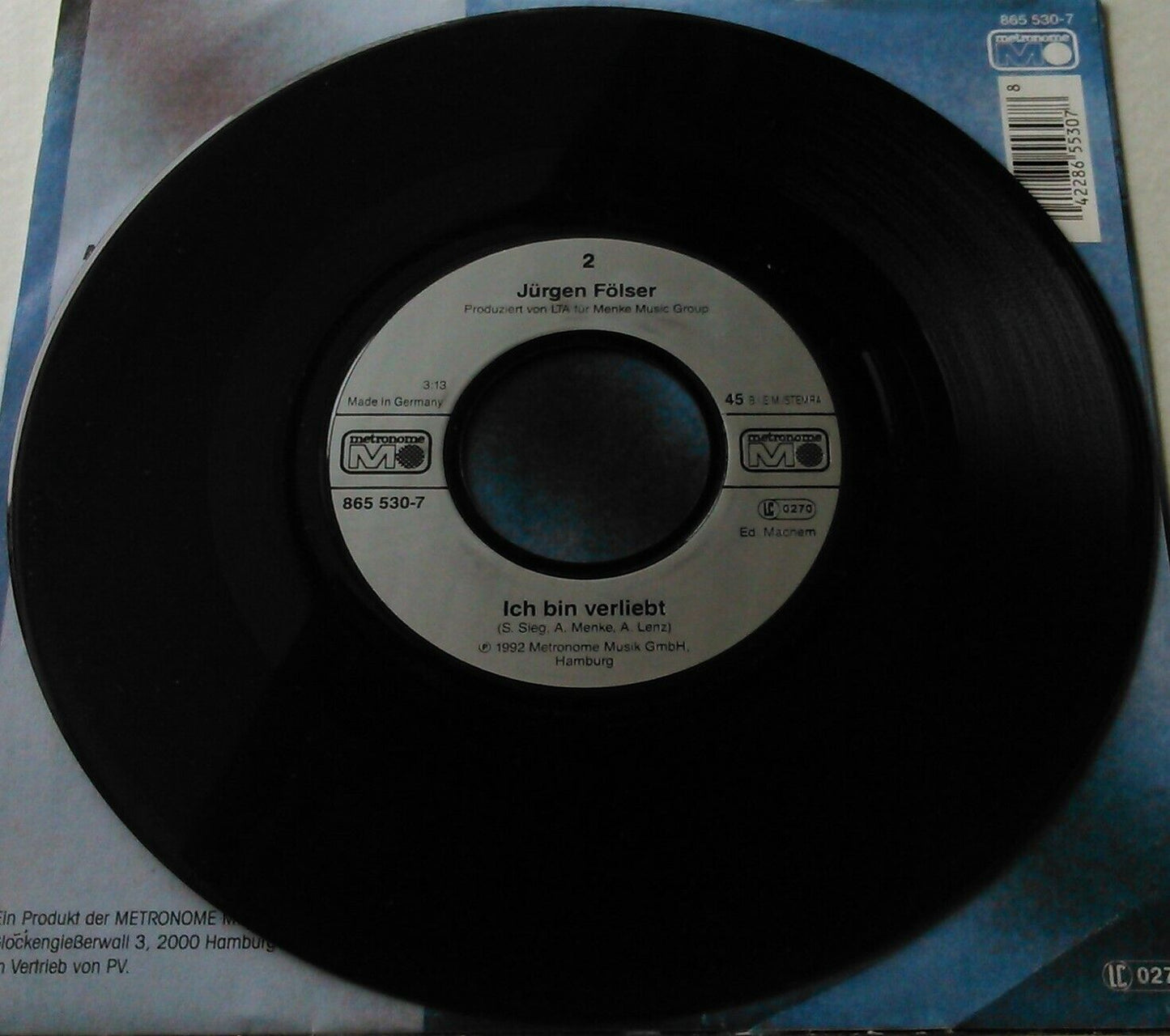 Jürgen Fölser – Du Bist Mein Ein Und Alles (1992) 7" vinyl single VG/VG