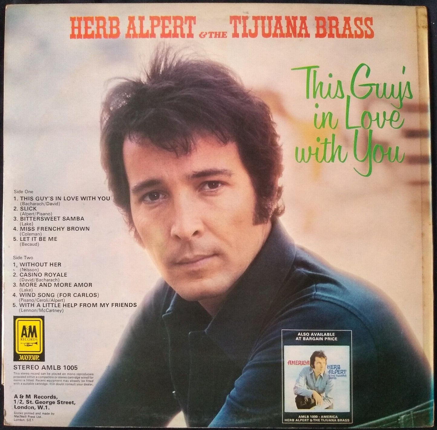 Herb Alpert & The Tijuana Brass – This Guy's In Love With You 12" LP VG/VG
