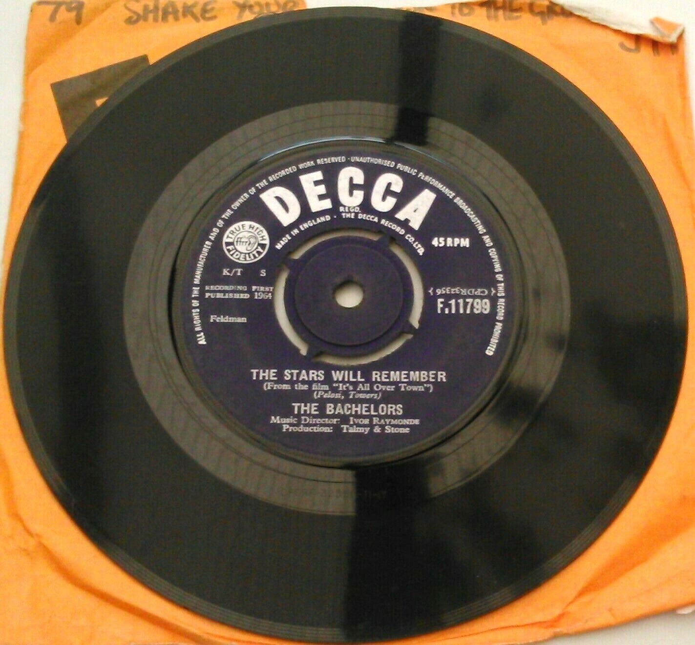 The Bachelors – Diane (Decca, 1964) 7" vinyl single G+/-