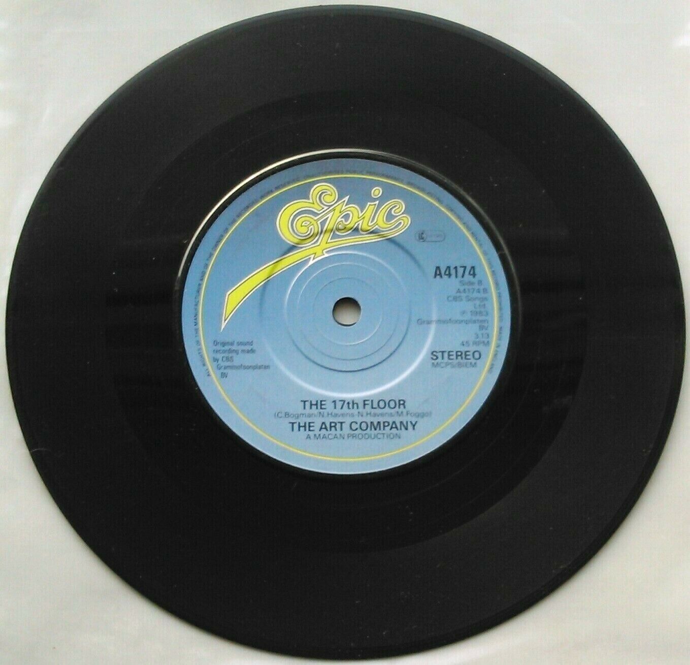 The Art Company - Susanna (Epic 1983) 7" vinyl single VG/-