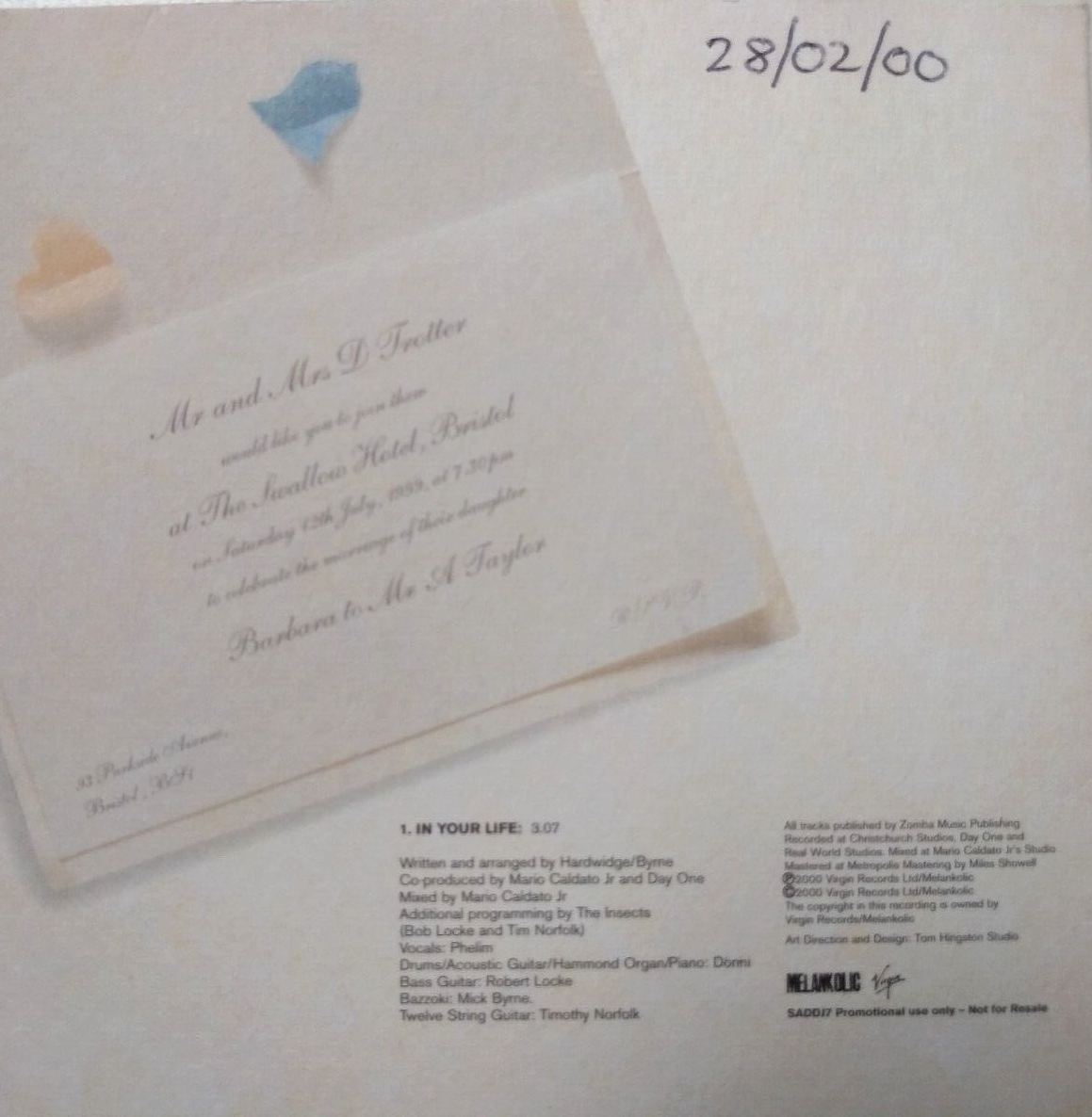 Day One – In Your Life (2000) CD single promo