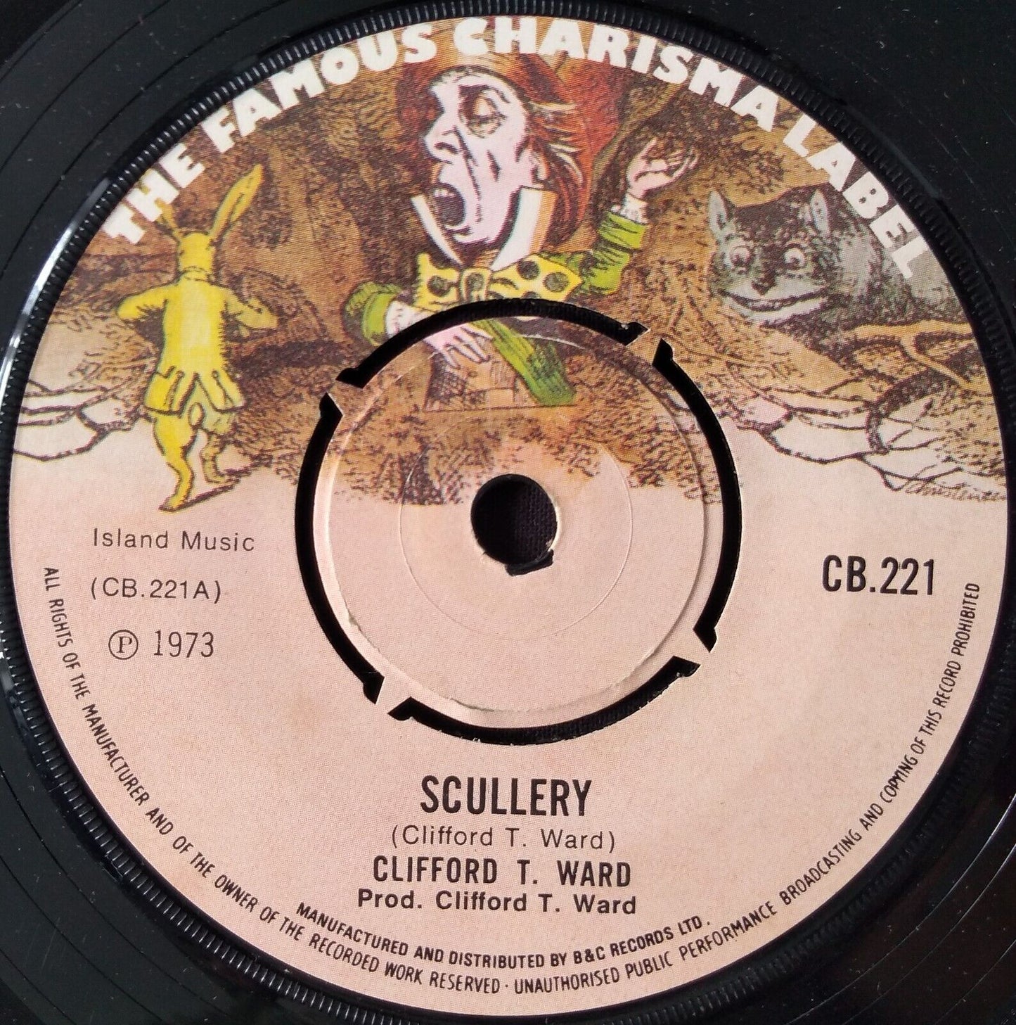 Clifford T. Ward - Scullery (Charisma 1973) 7" vinyl single VG/G+