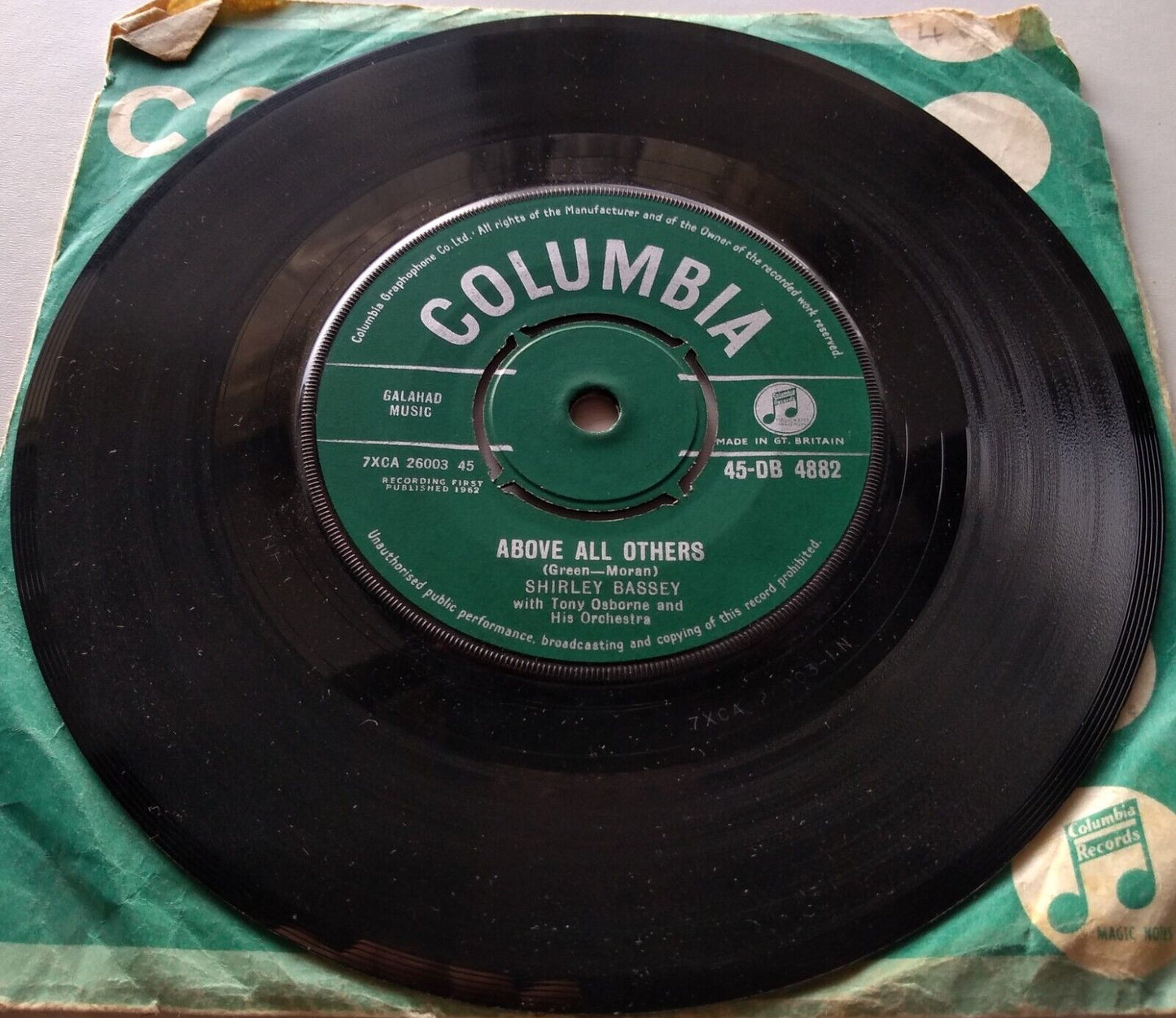 Shirley Bassey – What Now My Love? (Columbia 1962) 7" vinyl single VG/G
