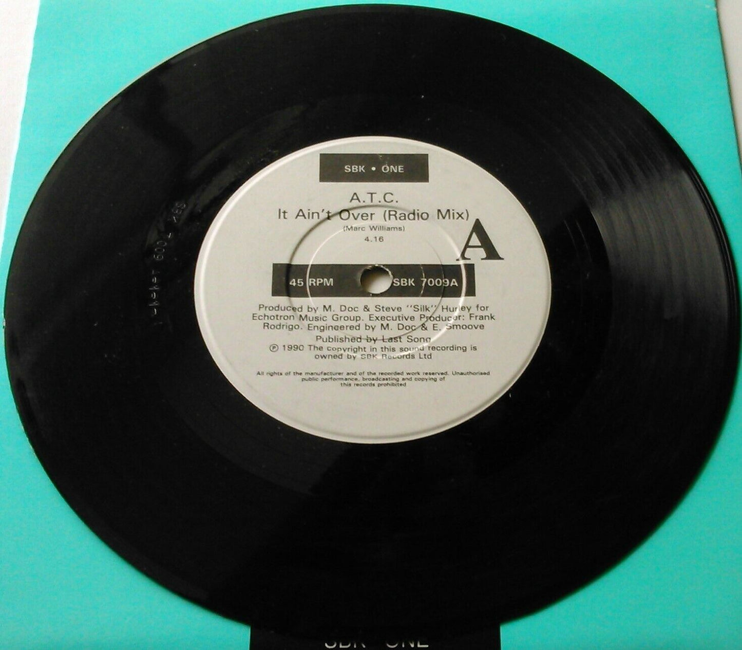 ATC – It Ain't Over (1990) 7" vinyl P/S single VG/VG