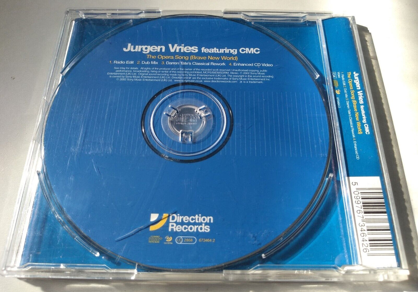 Jurgen Vries Featuring CMC – The Opera Song (Brave New World) (2003) CD single