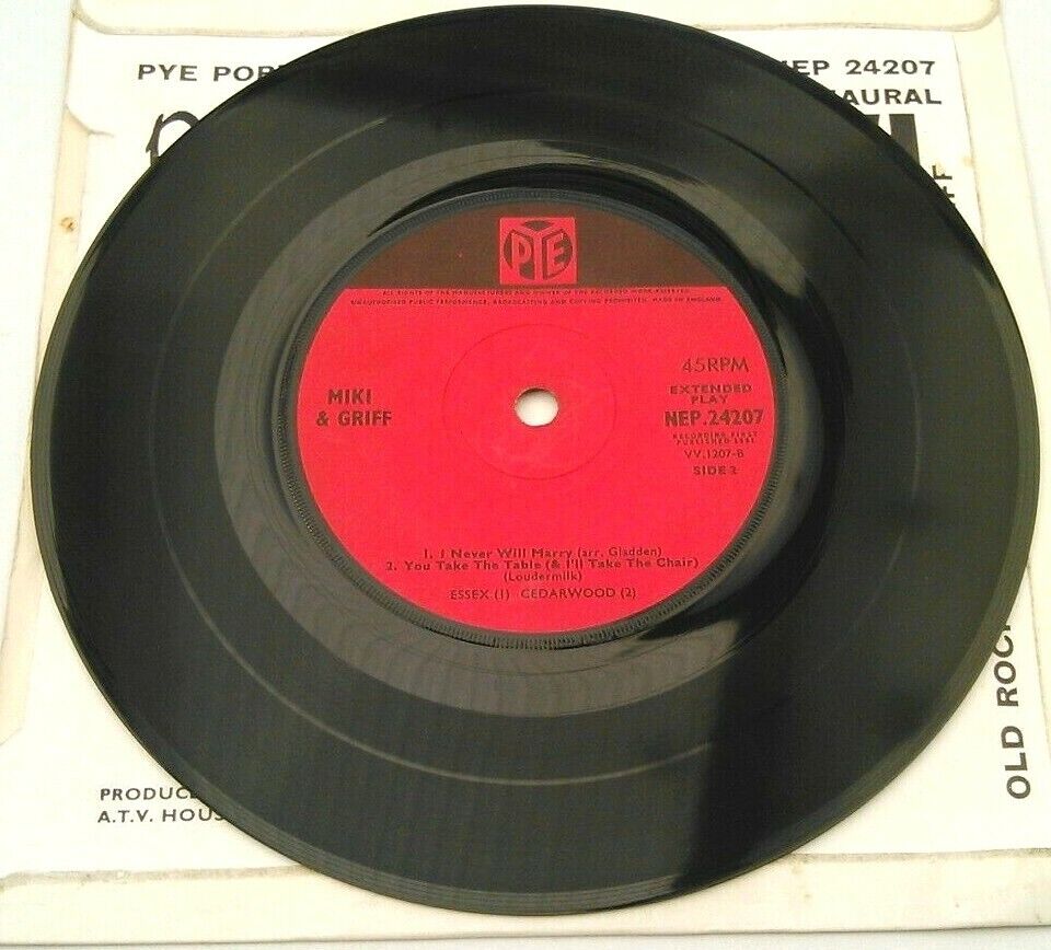 Miki & Griff – Old Rockin' Chair (Pye, 1965) 7" vinyl P/S EP VG/VG