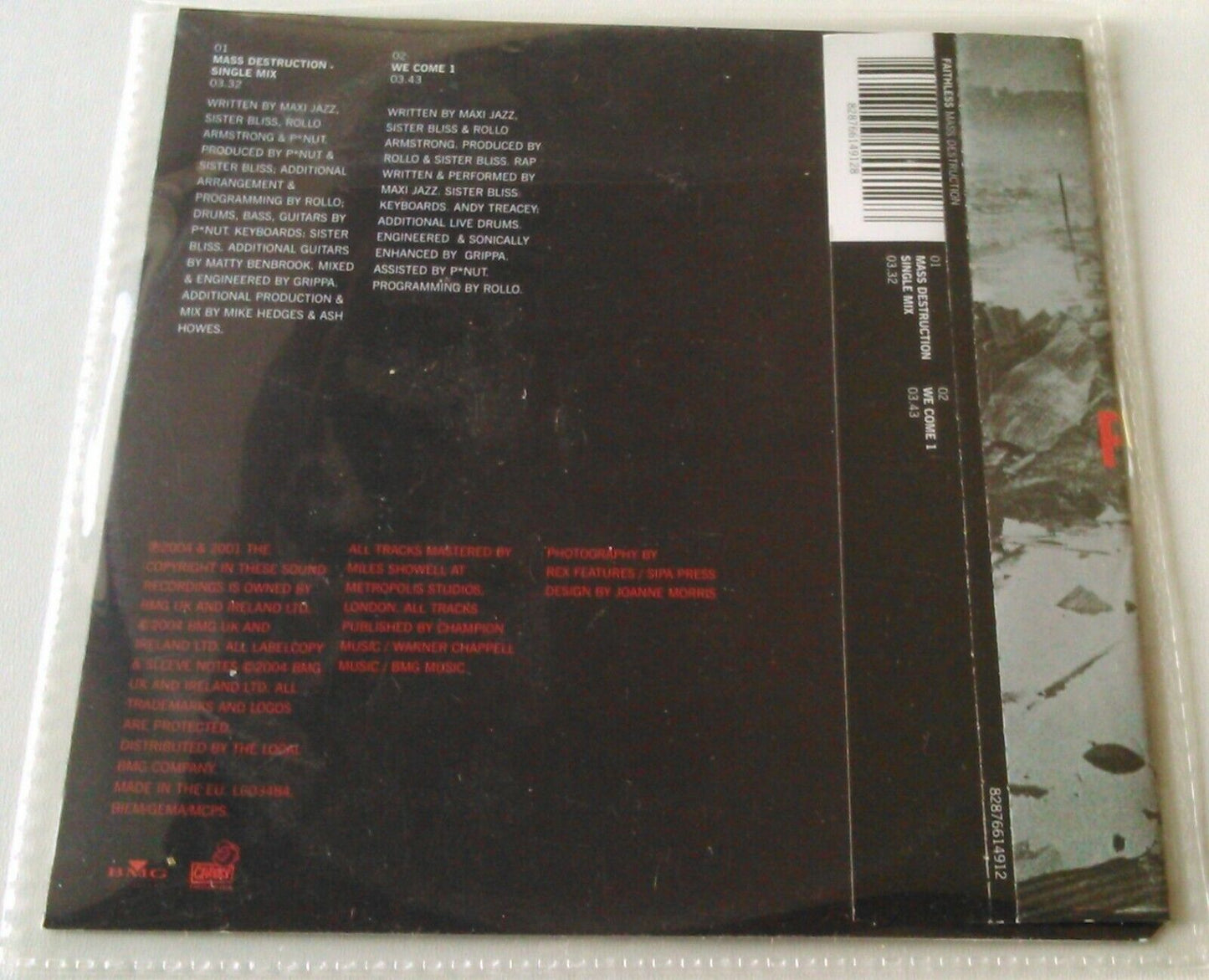 Faithless – Mass Destruction (1999) CD1 single *no jewel case*