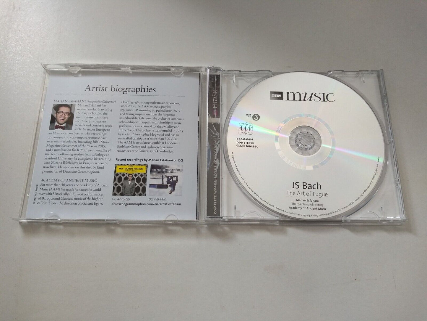 J S Bach, Esfahani – The Art Of The Fugue (2016) CD album BBC