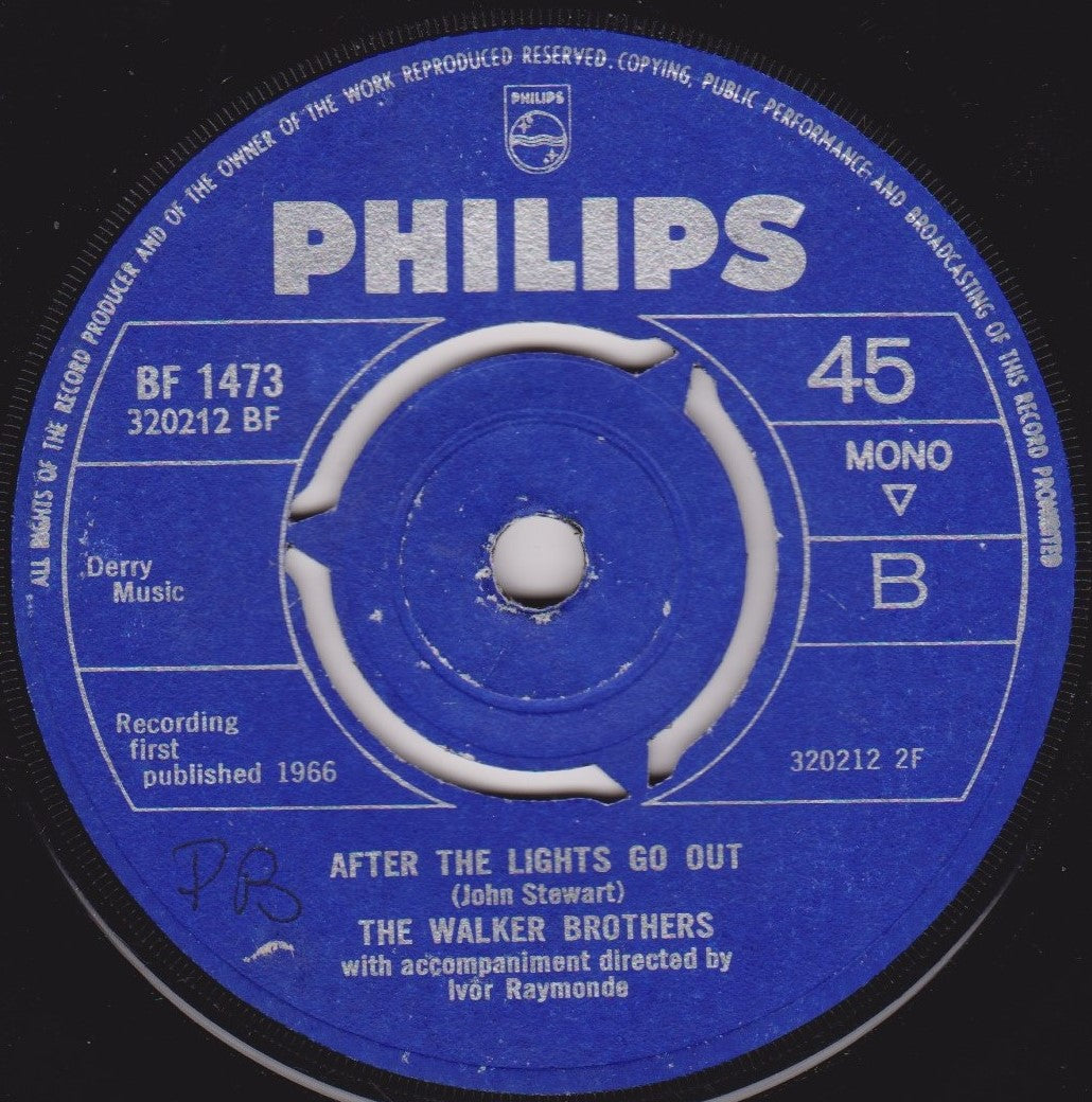 The Walker Brothers – The Sun Ain't Gonna Shine Any More (Philips 1966) 7" vinyl single VG/-