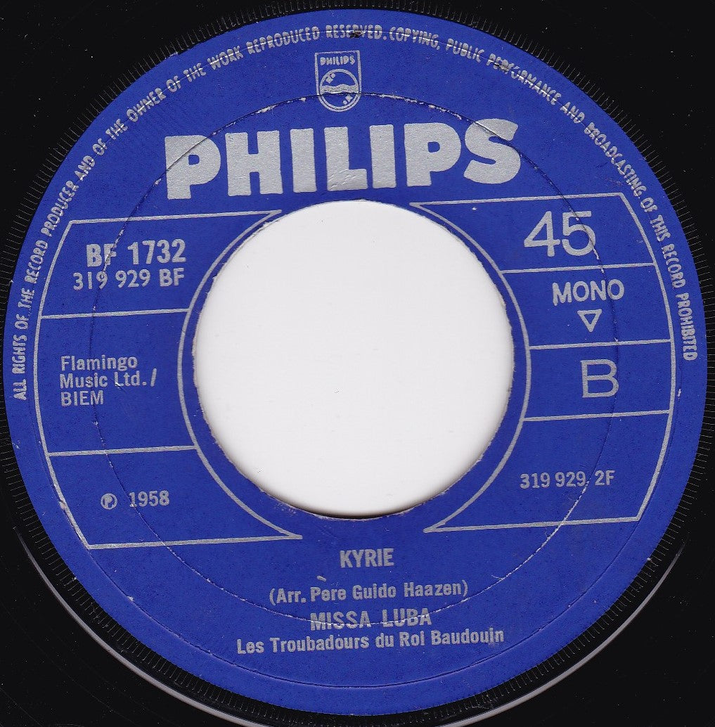 Missa Luba - Sanctus (Philips 1958) 7" vinyl single G+/- jukebox