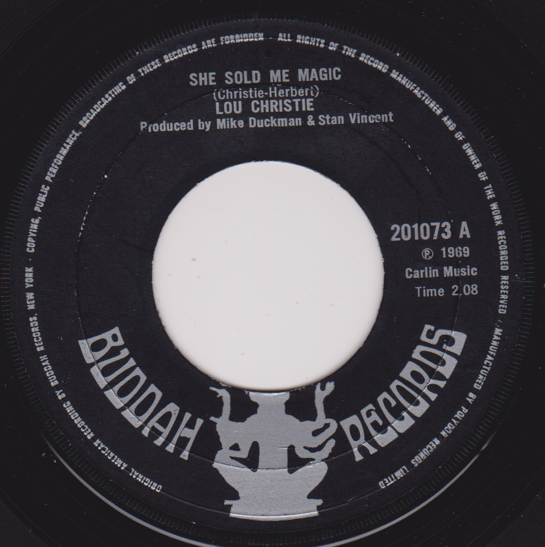 Lou Christie – She Sold Me Magic (Buddah 1969) 7" vinyl single VG/- jukebox