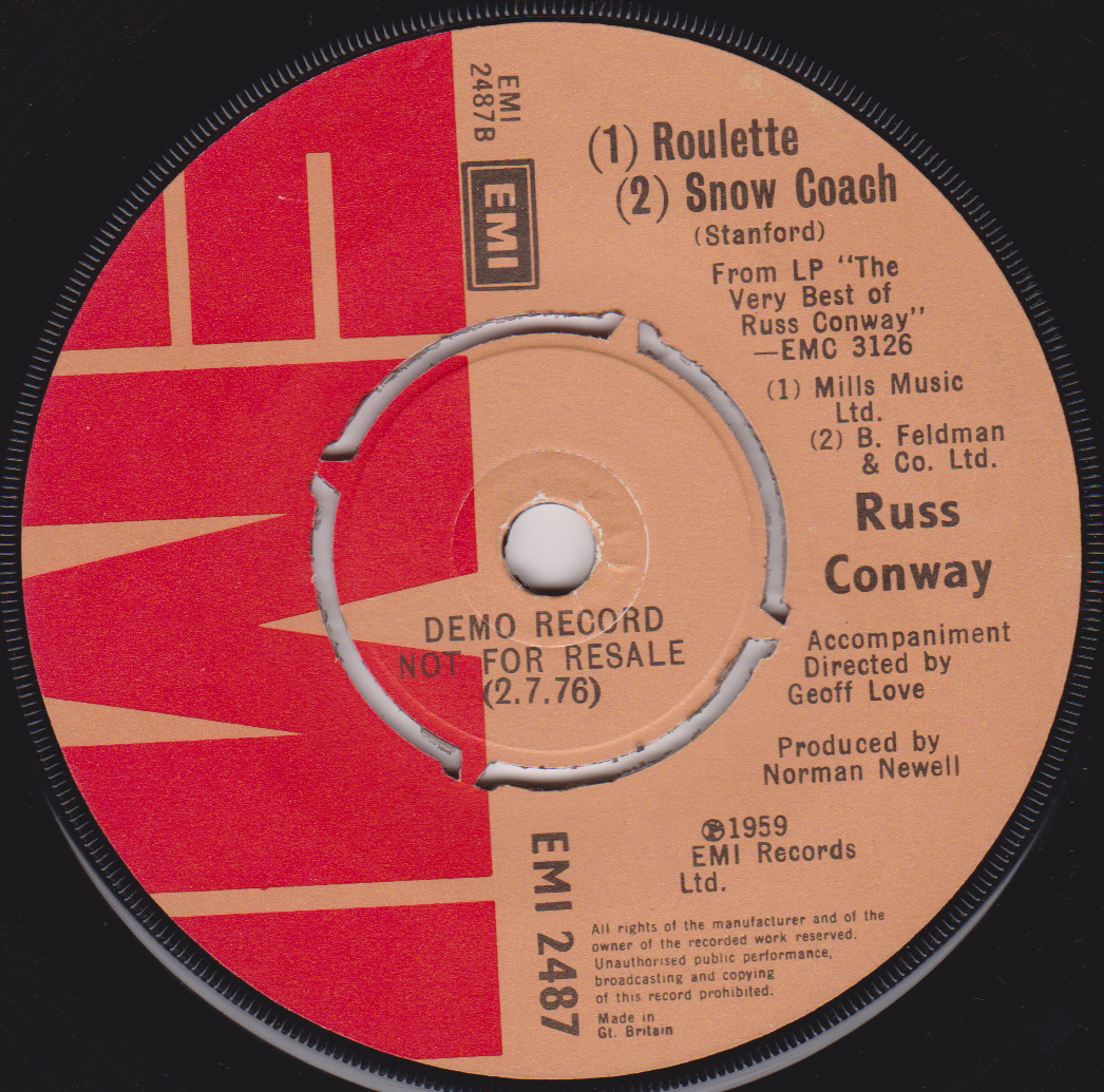 Russ Conway – Side Saddle (EMI) 7" vinyl single VG/G+ promo