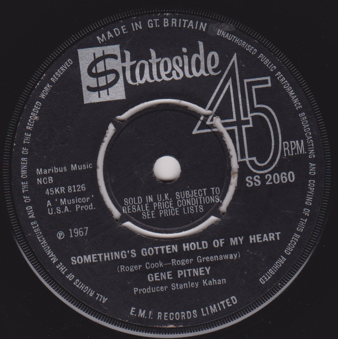 Gene Pitney – Something's Gotten Hold Of My Heart (Stateside 1967) 7" vinyl single G+/-