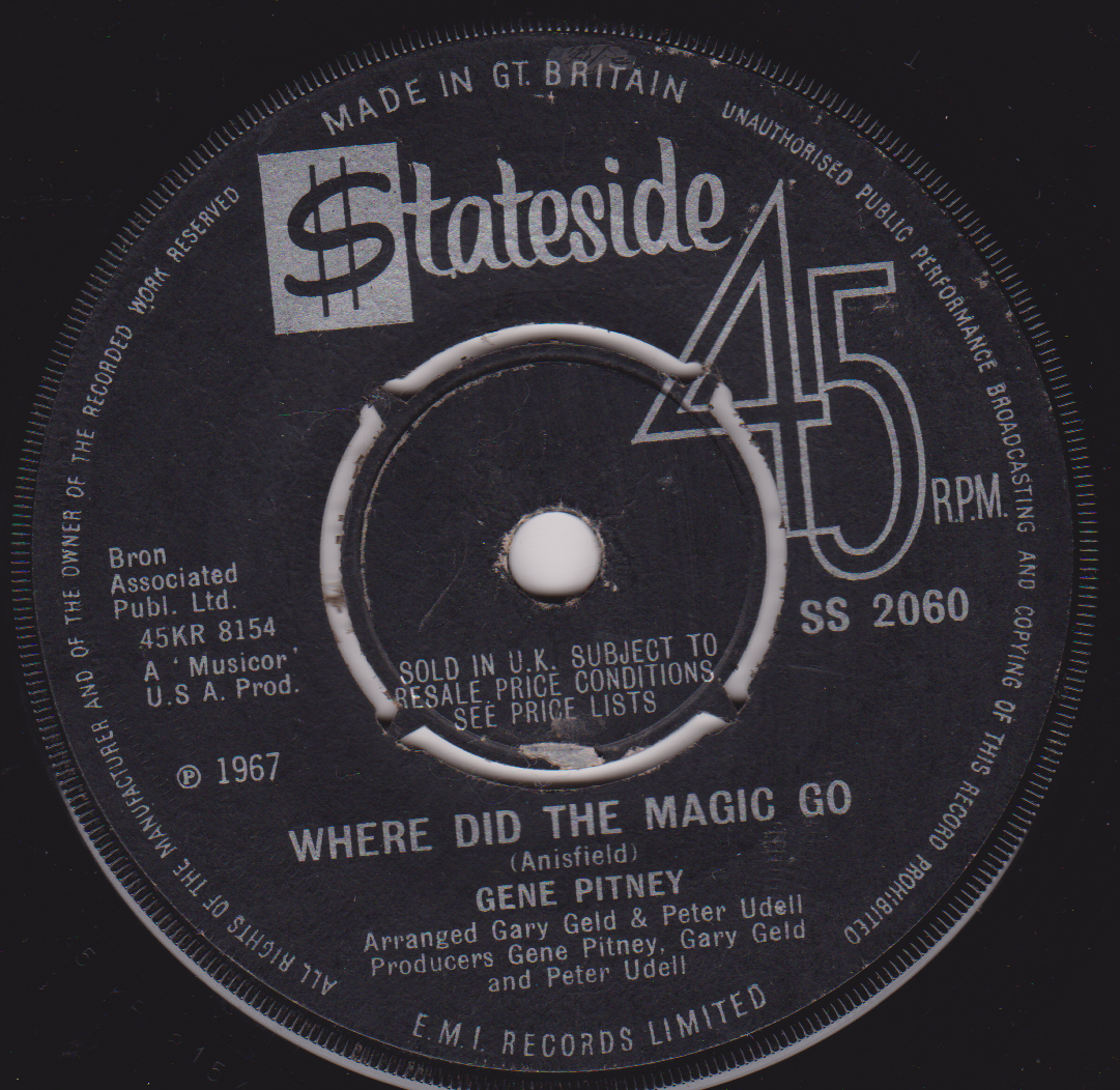 Gene Pitney – Something's Gotten Hold Of My Heart (Stateside 1967) 7" vinyl single G+/-
