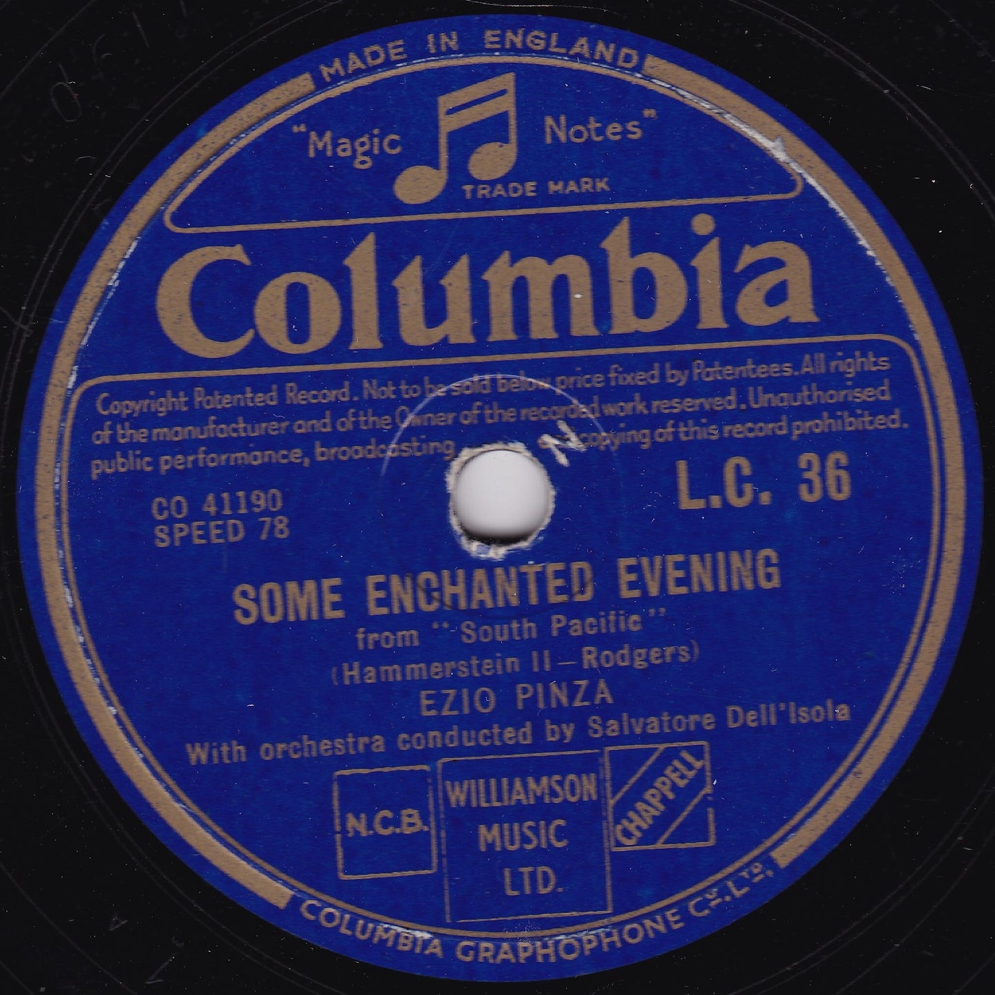 Ezio Pinza – Some Enchanted Evening (Columbia) 10" shellac G/-