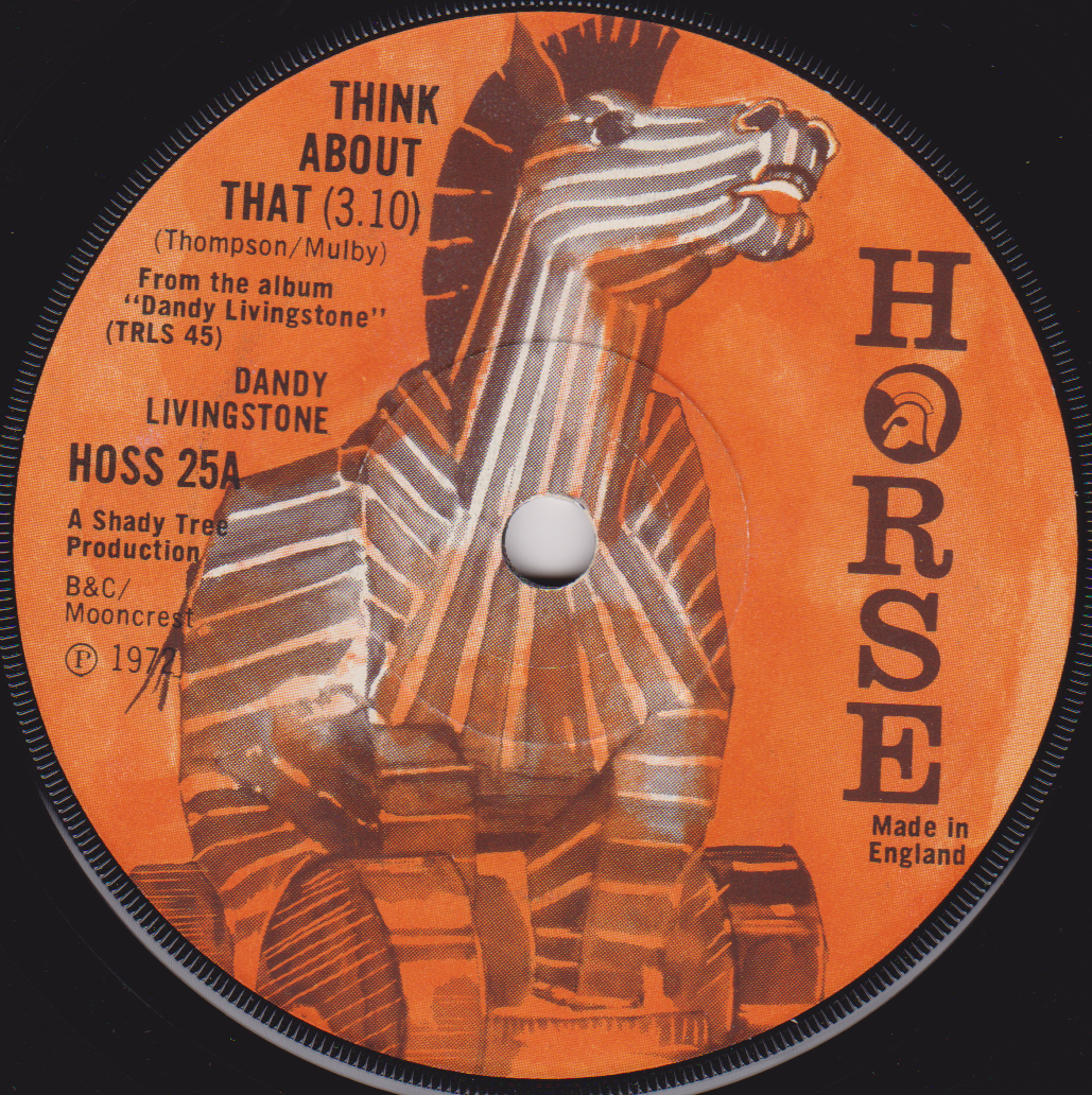 Dandy Livingstone – Think About That (Horse 1972) 7" vinyl single VG/-