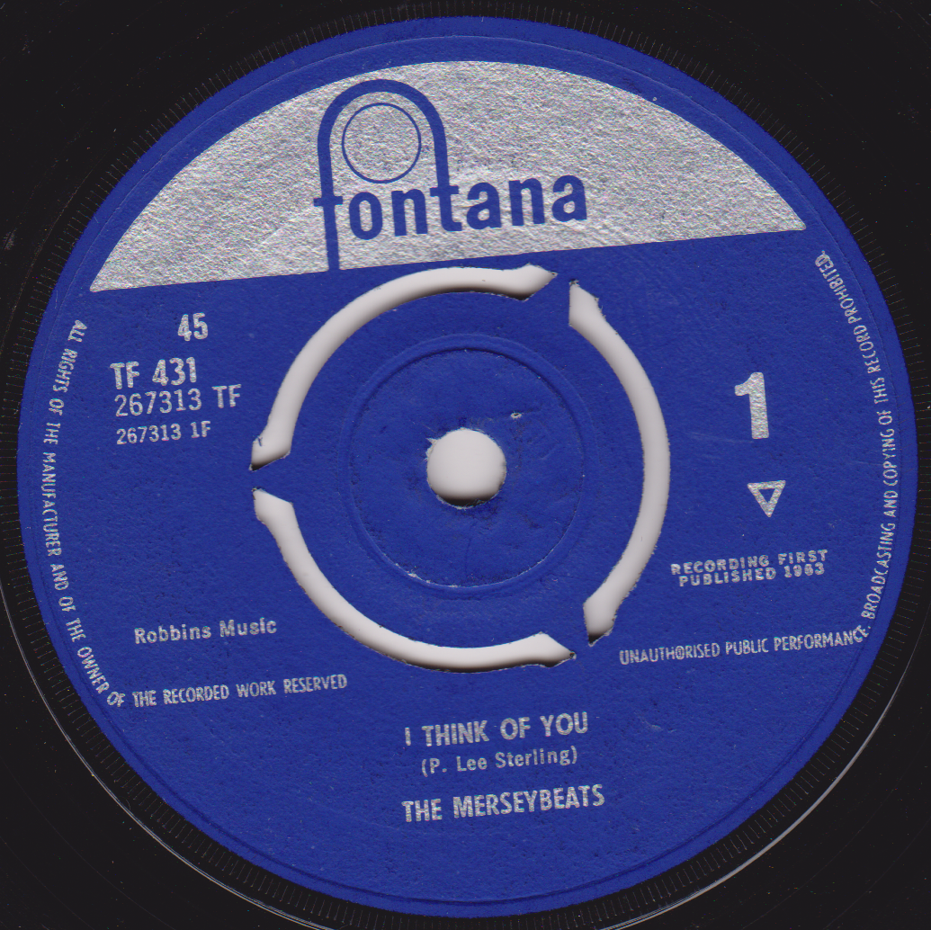 The Merseybeats - I Think Of You (Fontana 1963) 7" vinyl single VG/-