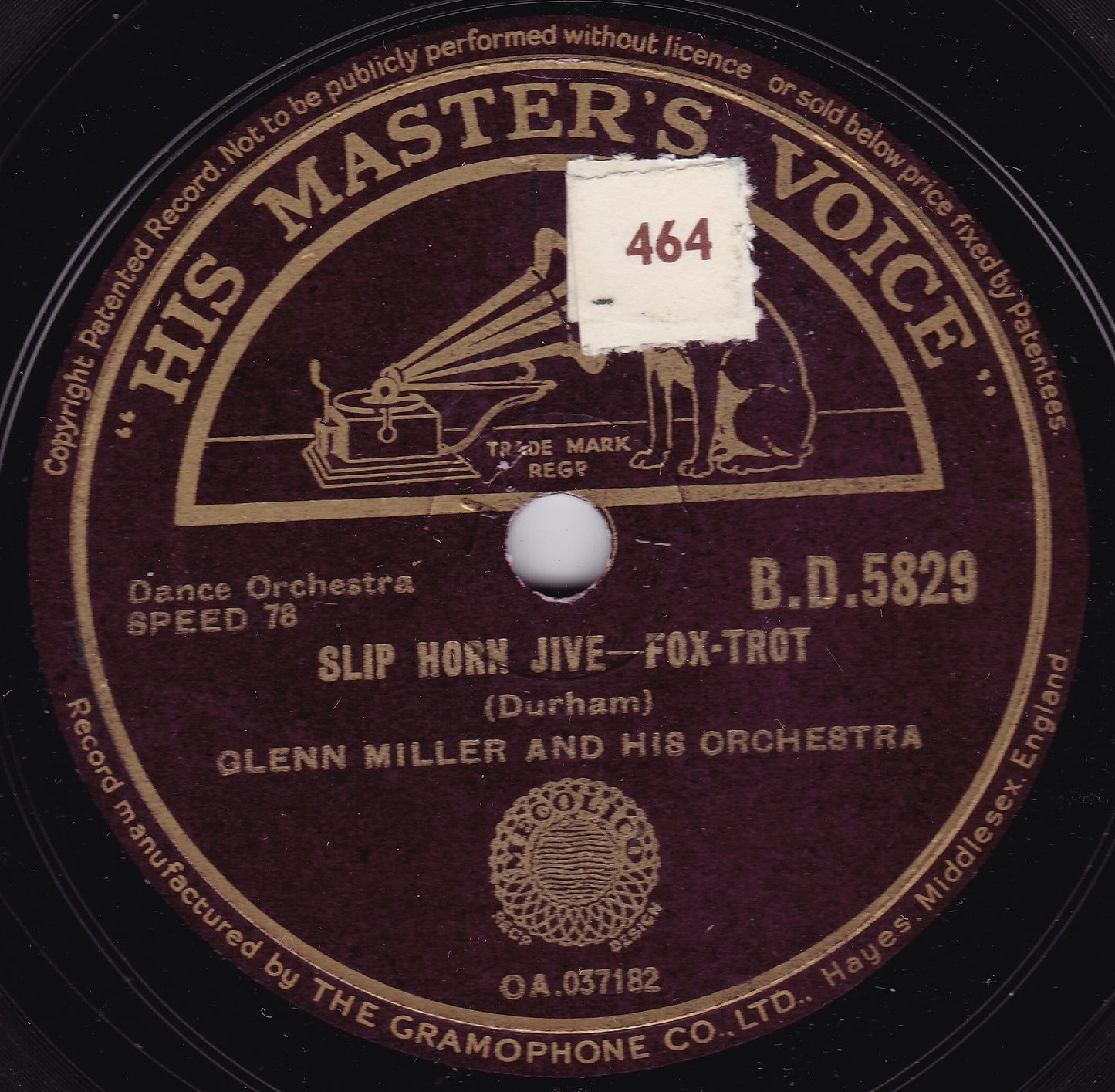 Glenn Miller And His Orchestra – Take The "A” Train (1944) 10" shellac VG/-