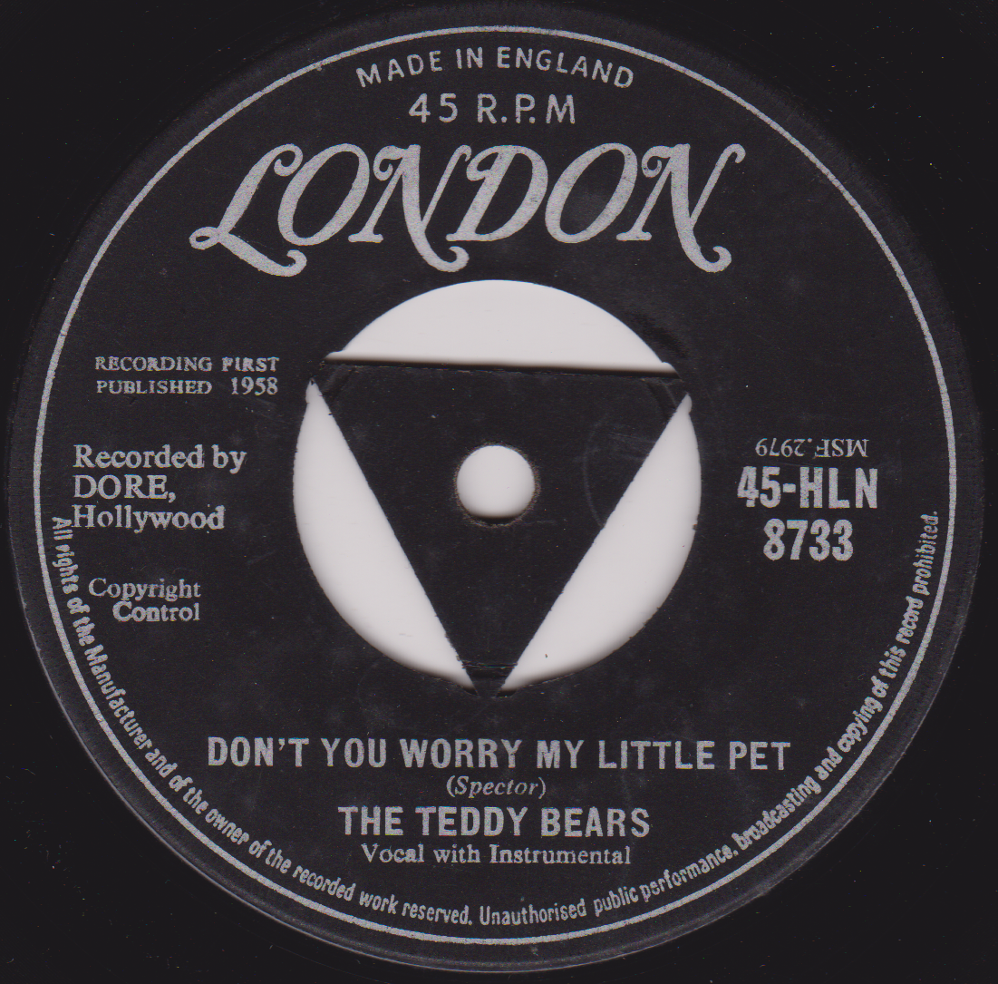 The Teddy Bears – To Know Him, Is To Love Him (London 1958) 7" vinyl single G+/-