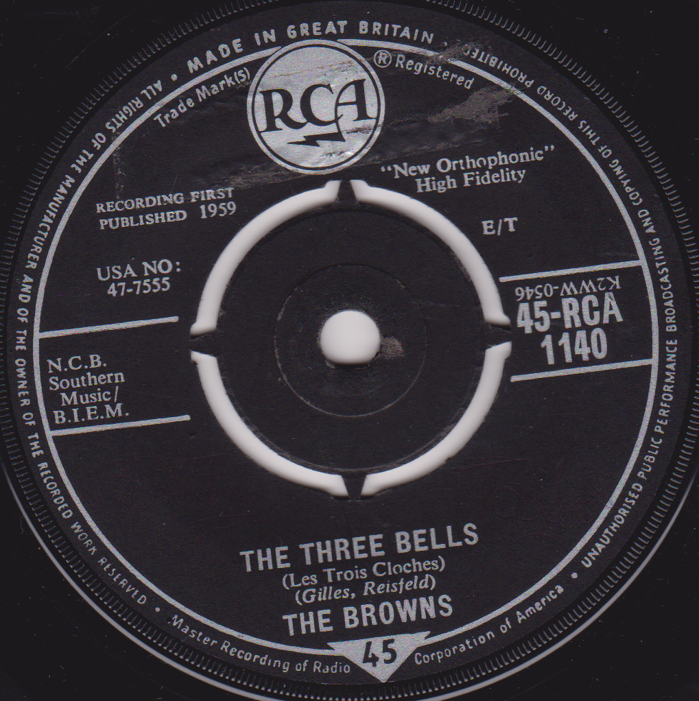 The Browns – The Three Bells (RCA 1959) 7" vinyl single G+/-