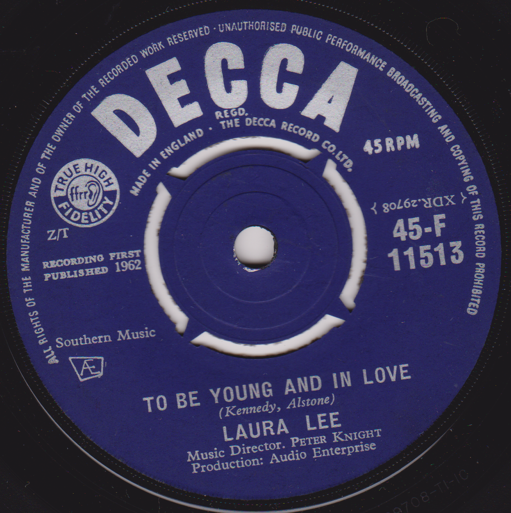 Laura Lee – To Be Young And In Love (Decca 1962) 7" vinyl single VG/-