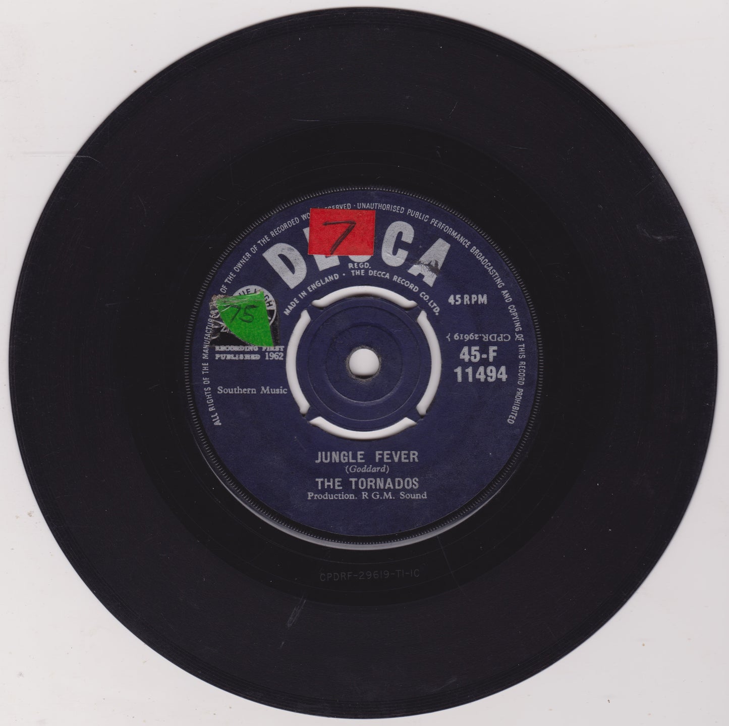 The Tornados – Telstar (Decca 1962) 7" vinyl single G+/-