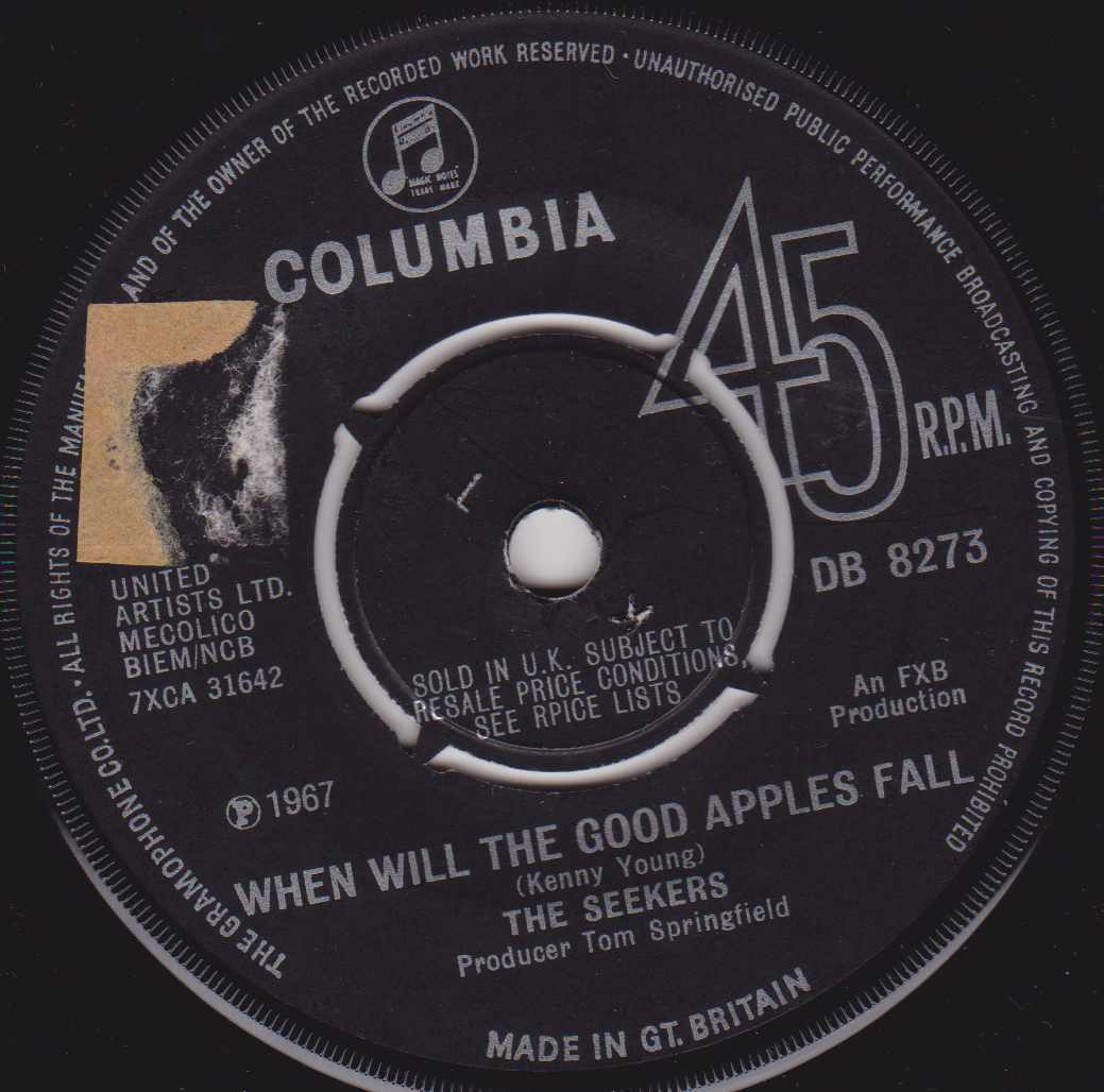 The Seekers – When Will The Good Apples Fall (Columbia 1967) 7” vinyl single VG/-