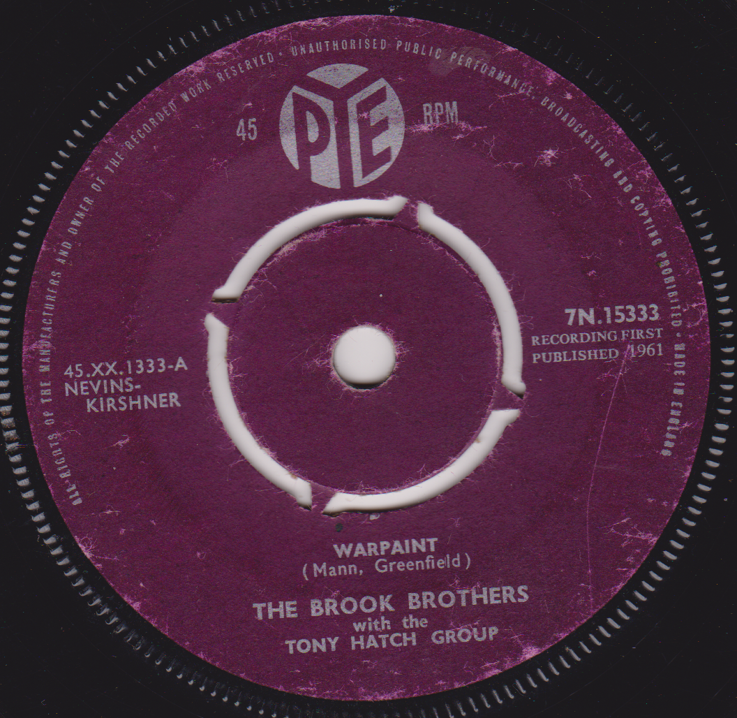 The Brook Brothers With The Tony Hatch Group – Warpaint (Pye 1961) 7" vinyl single G+/-
