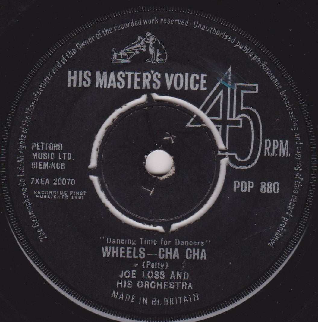 Joe Loss & His Orchestra – Wheels - Cha Cha (HMV) 7" vinyl single VG/-