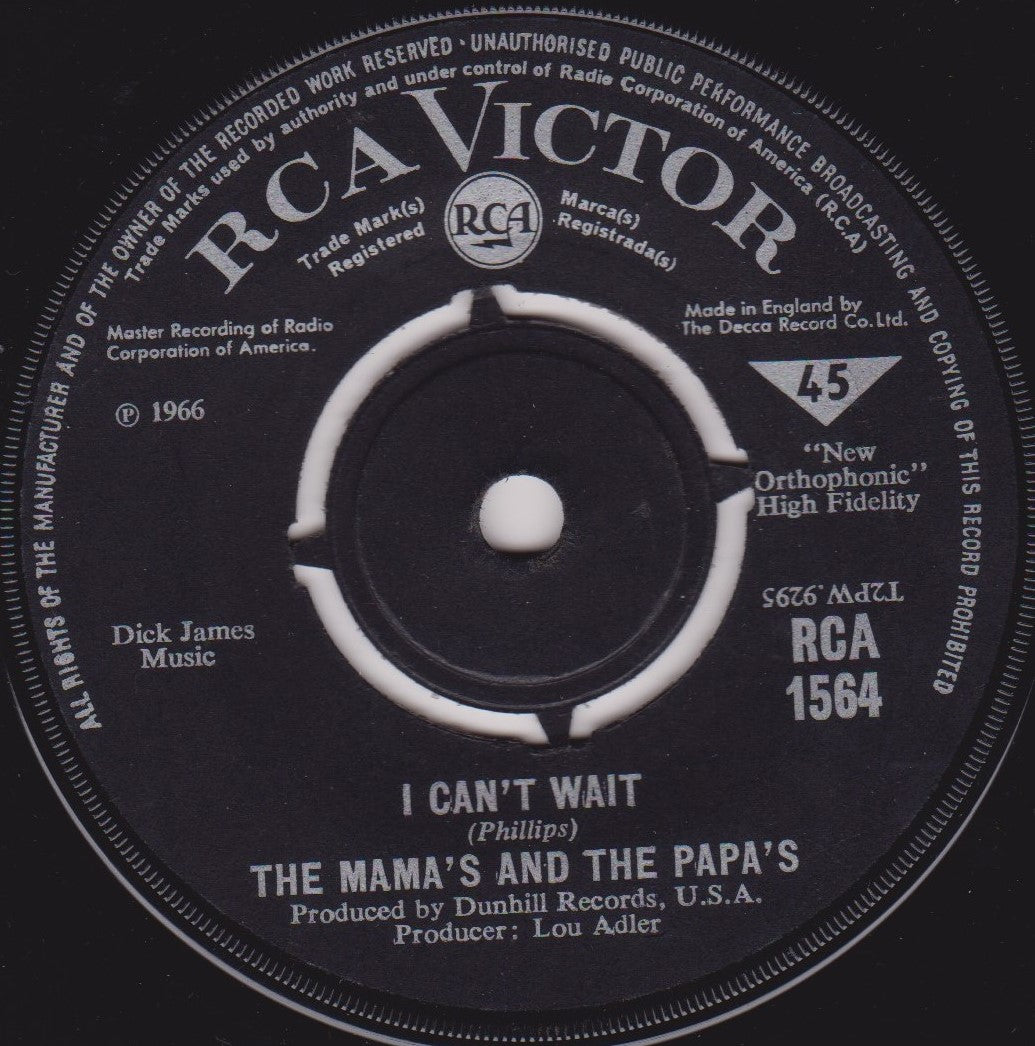 The Mamas & The Papas – Words Of Love (RCA 1966) 7" vinyl single VG/-