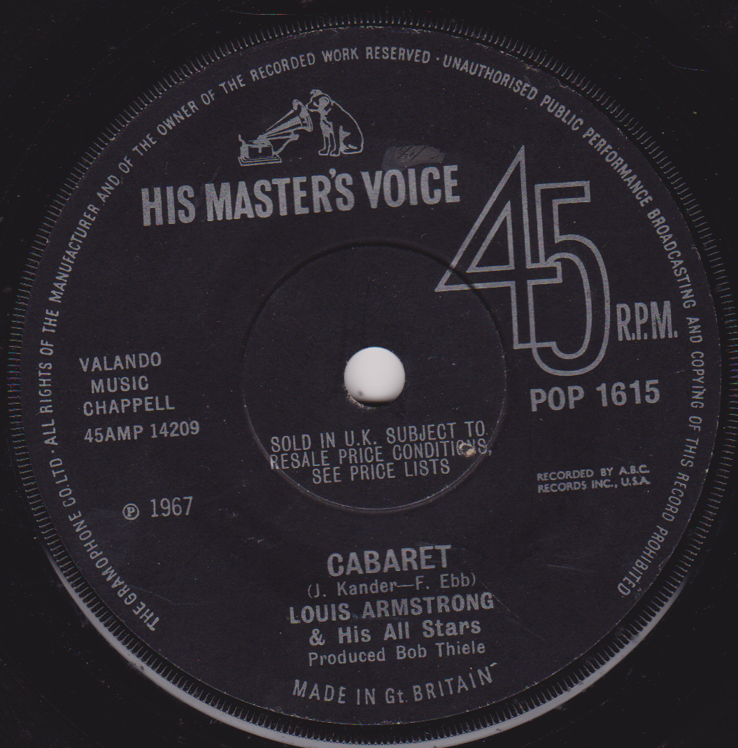 Louis Armstrong Orchestra & Chorus – What A Wonderful World (HMV 1967) 7" vinyl single G+/-