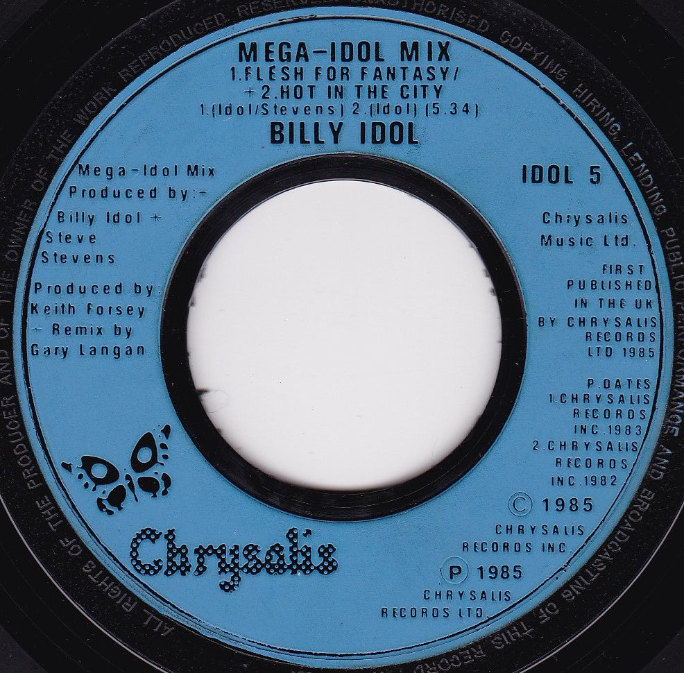 Billy Idol – White Wedding (Chrysalis 1985) 7" vinyl single G+/- jukebox