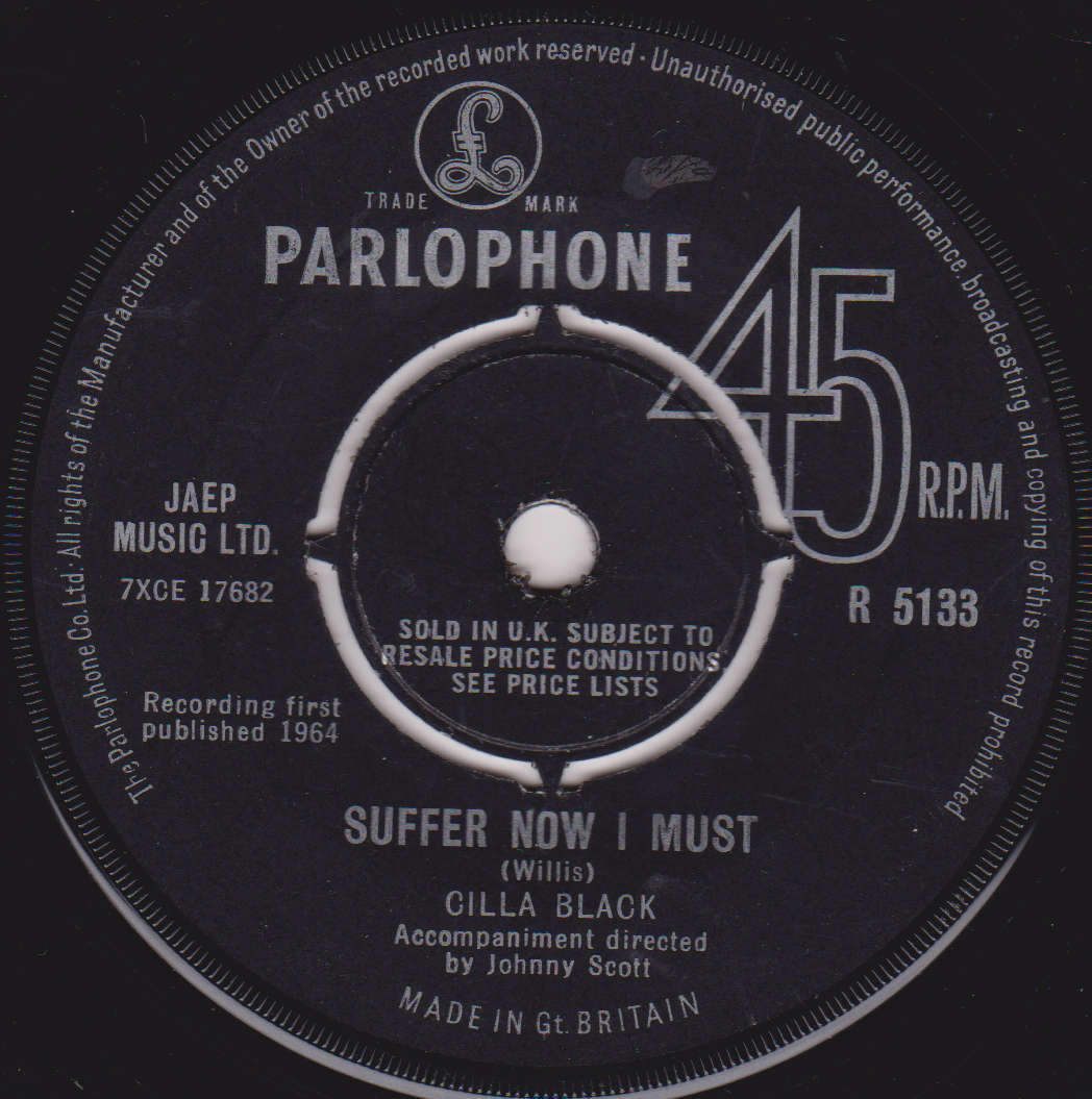 Parlophone 45 RPM record label with text and branding