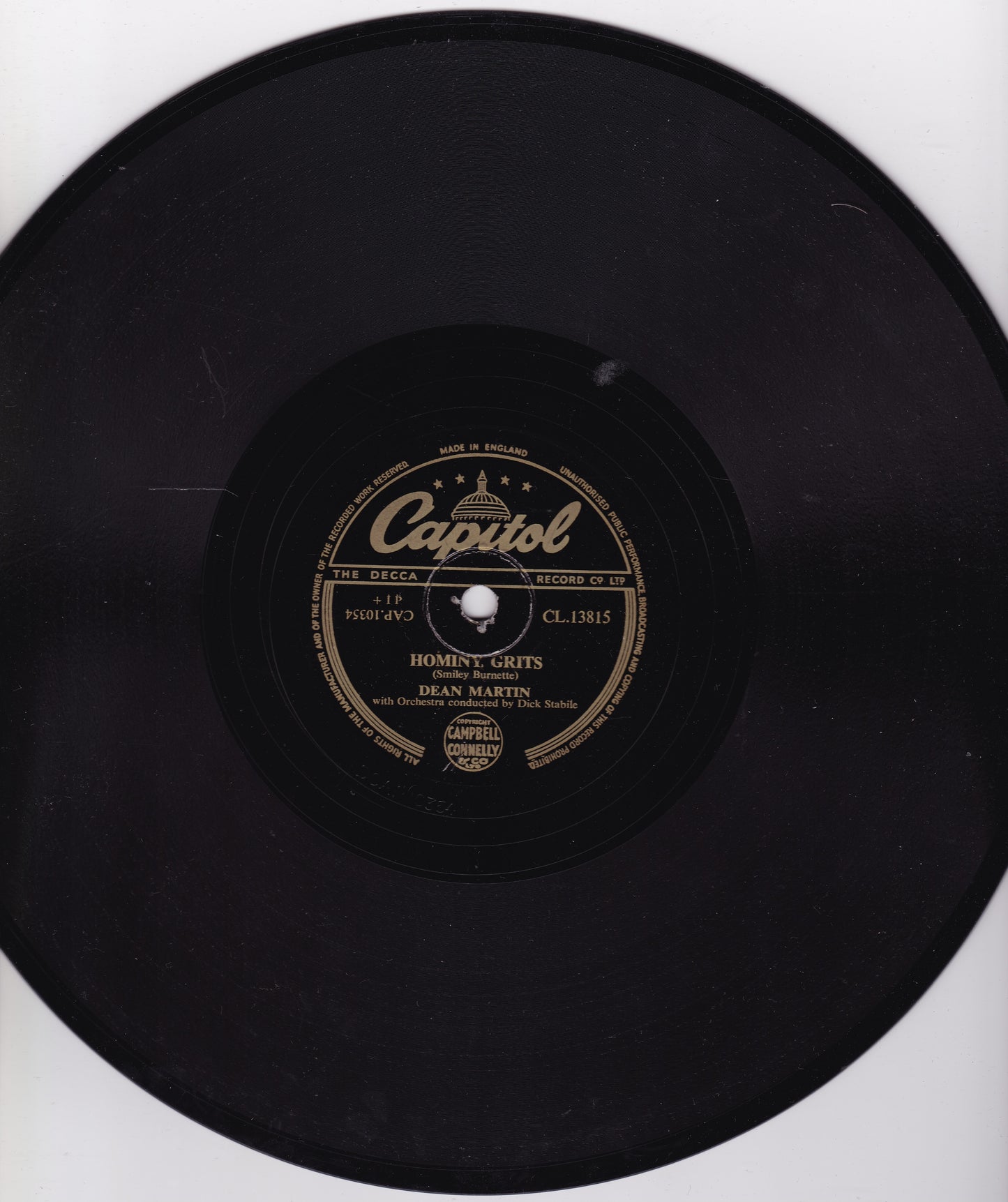 Dean Martin – You Belong To Me / Hominy Grits (Capitol) 10" shellac VG/-