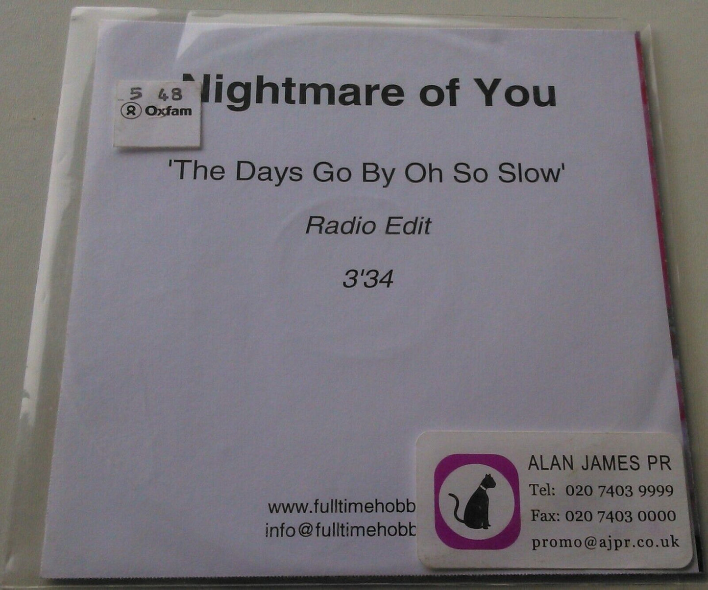 Nightmare Of You – Days Go By Oh So Slow CD single *no case - plastic wallet*