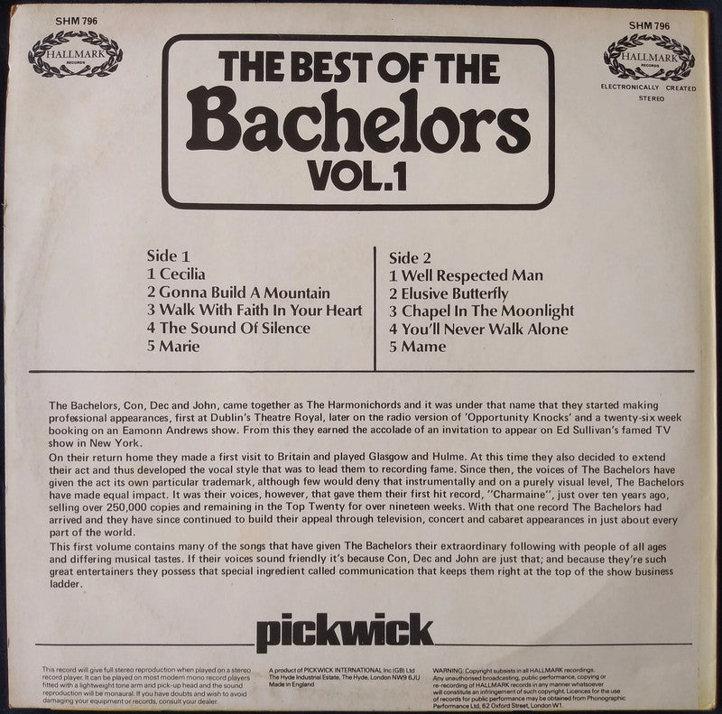 The Bachelors – The Best Of The Bachelors Vol.1 LP