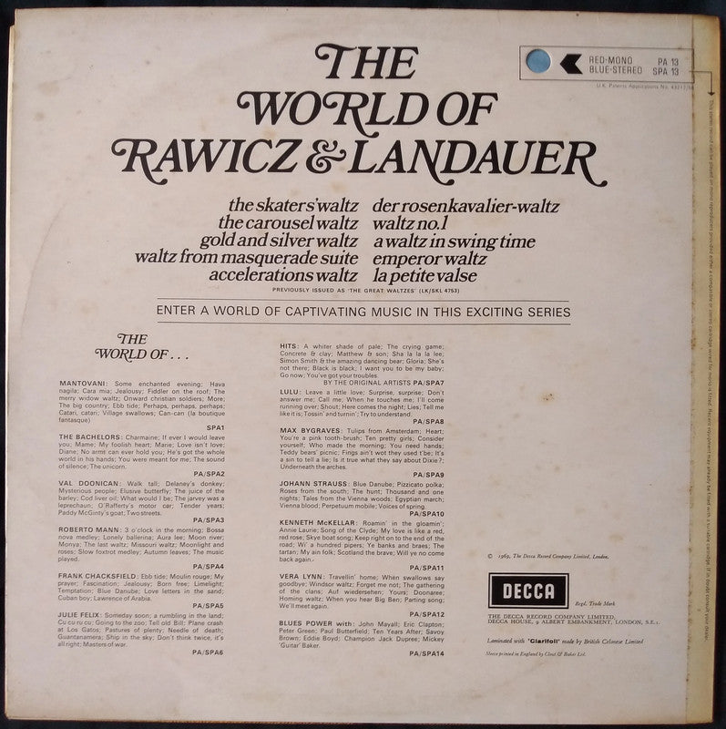 Rawicz & Landauer - The World Of Rawicz & Landauer LP