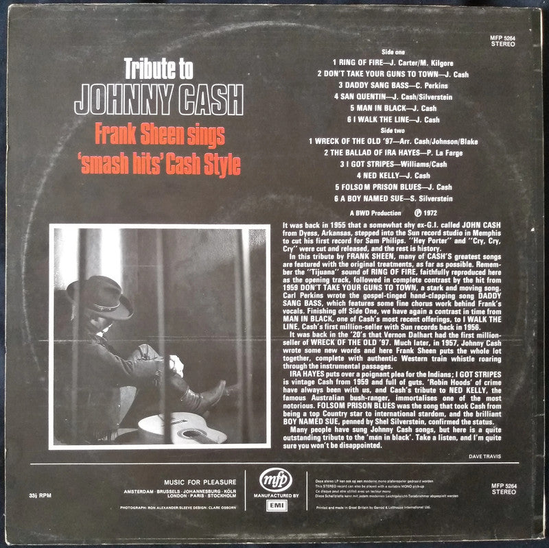 Frank Sheen - Tribute To Johnny Cash LP