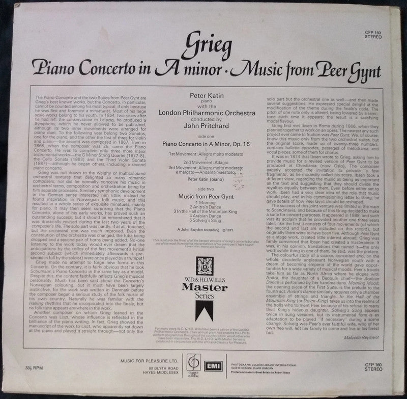 Grieg - Piano Concerto In A Minor LP