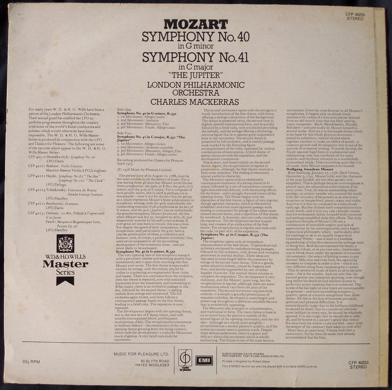 Mozart - Symphony No. 40 In G Minor LP